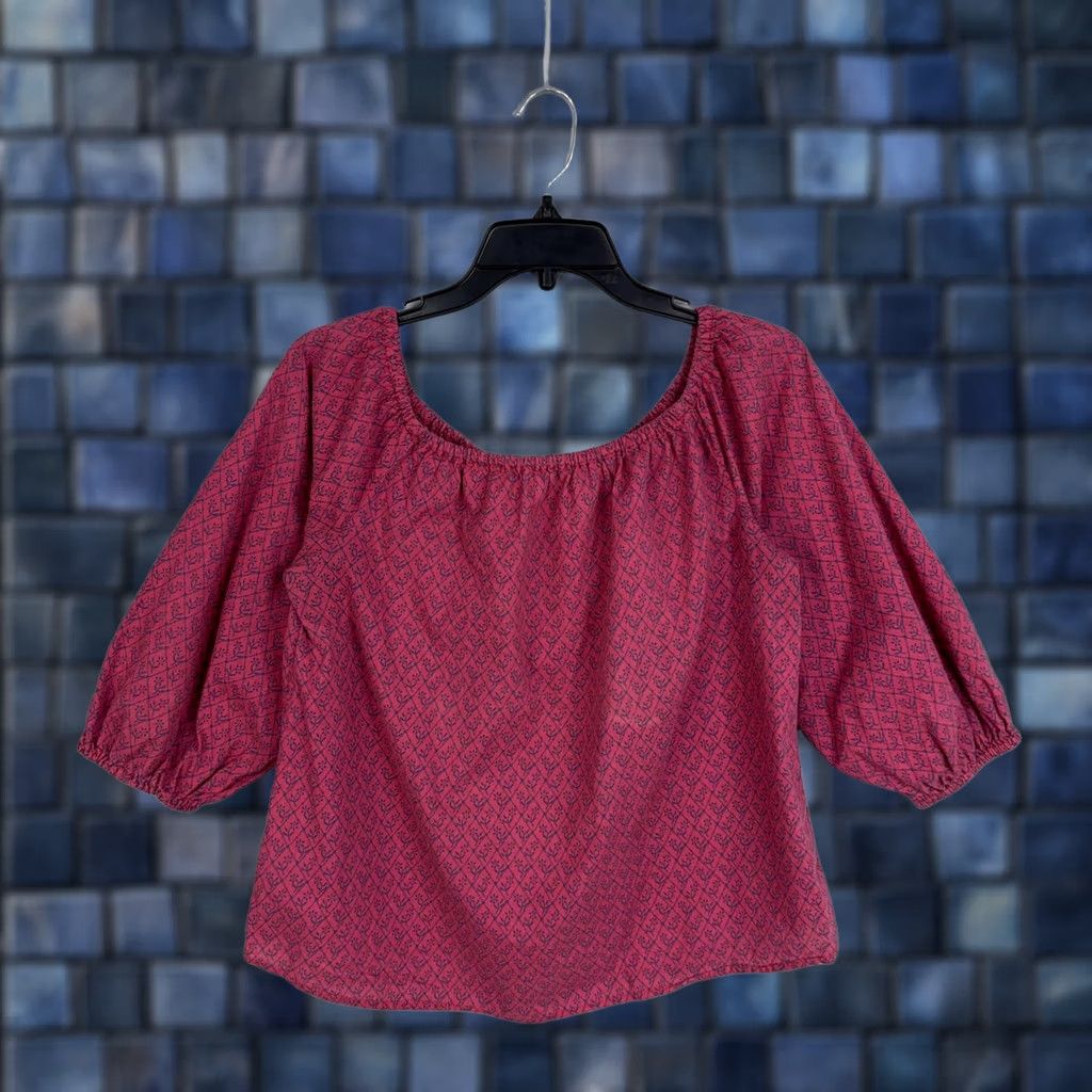 Vintage Maeve Blouse Womens Medium Pink Floral Puff Boho Flow Casual Size M / US 6-8 / IT 42-44 - 1 Thumbnail