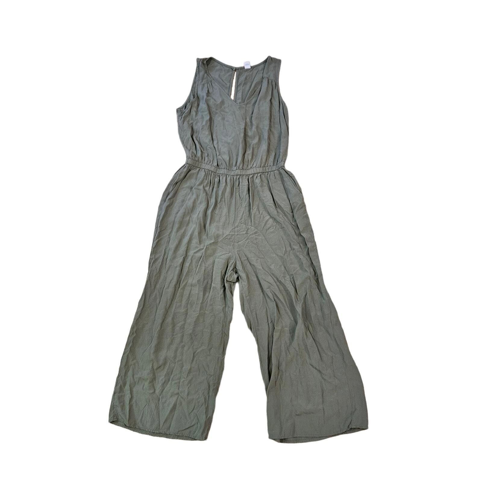 Designer Old Navy Olive Green Sleeveless Jumpsuit Size Medium Size 32" / US 10 / IT 46 - 2 Thumbnail