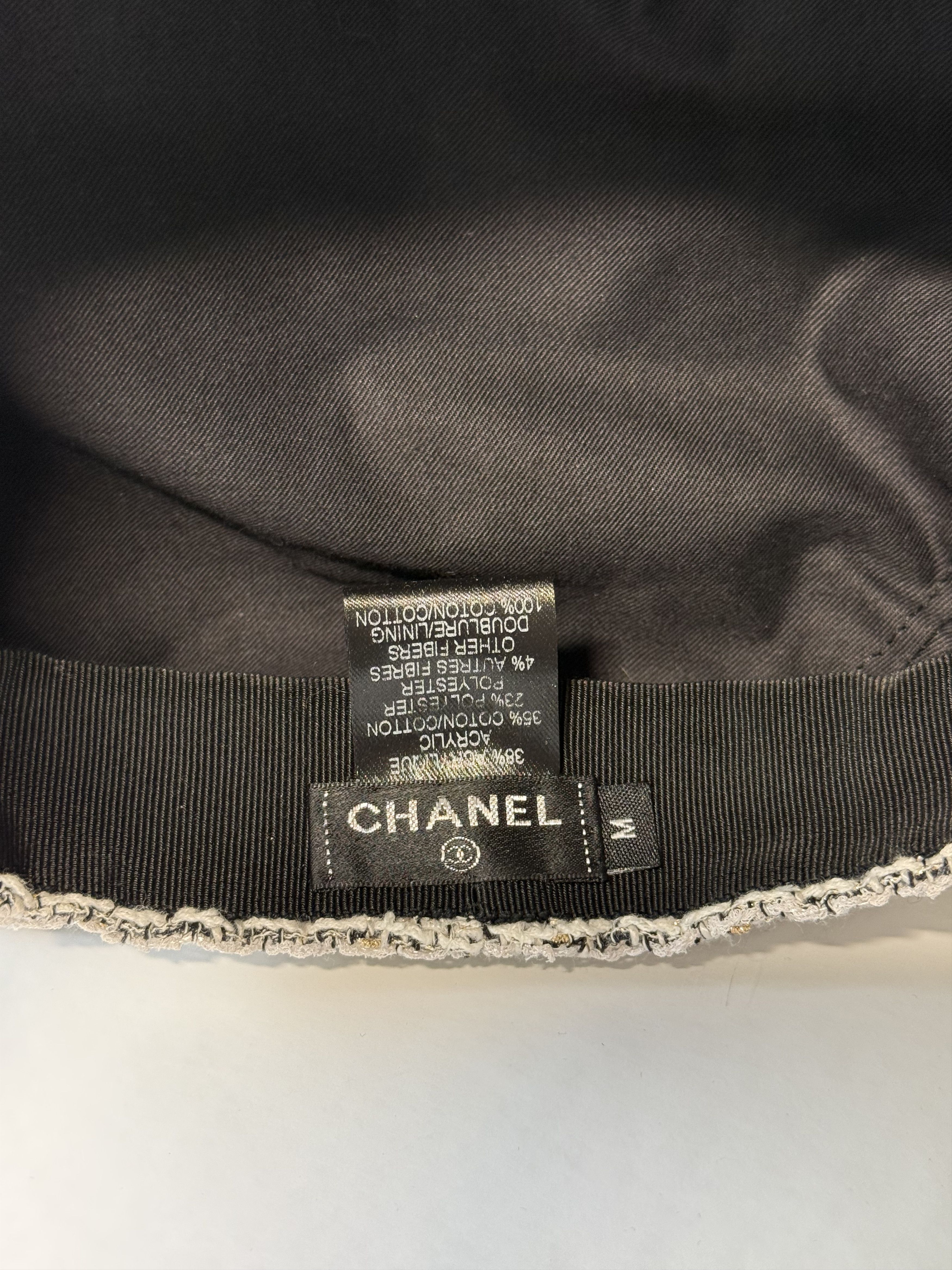 Chanel Chanel White Black Gold Tweed Newsboy Cap Size ONE SIZE - 7 Thumbnail