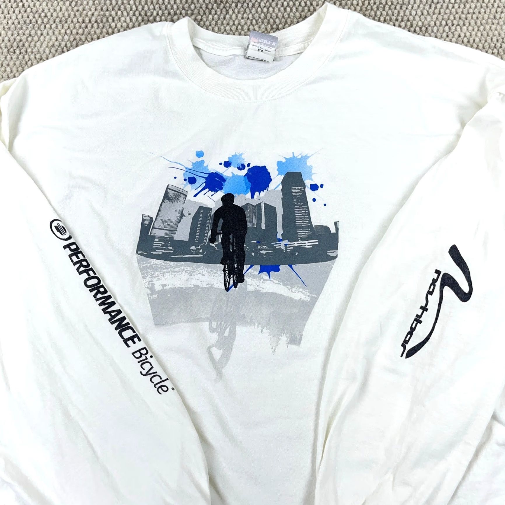 Hanes Vintage Hanes T-Shirt Men 3XL White Long Sleeve Bicycle BMX Hit Performance USA Logo 80s Retro Classic Hipster Motorcycle Beach Biker Shirt Size US XXL / EU 58 / 5 - 2 Thumbnail