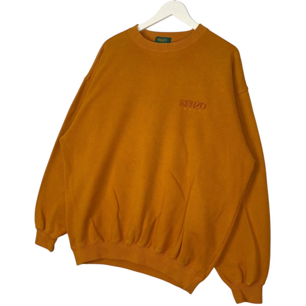 Vintage Vintage 90s Kenzo Small Logo Sweatshirt Crewneck Orange Sz M Size M / US 6-8 / IT 42-44 - 2 Thumbnail