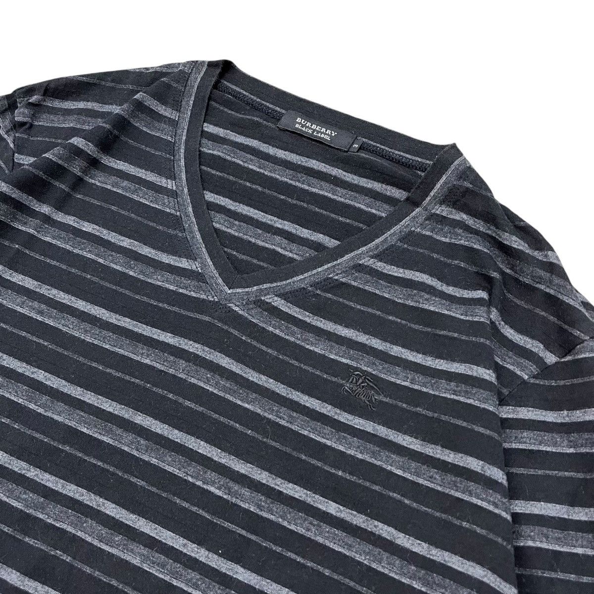 Burberry Burberry Black Label Striped Small Logo Long Tee Size US L / EU 52-54 / 3 - 3 Thumbnail