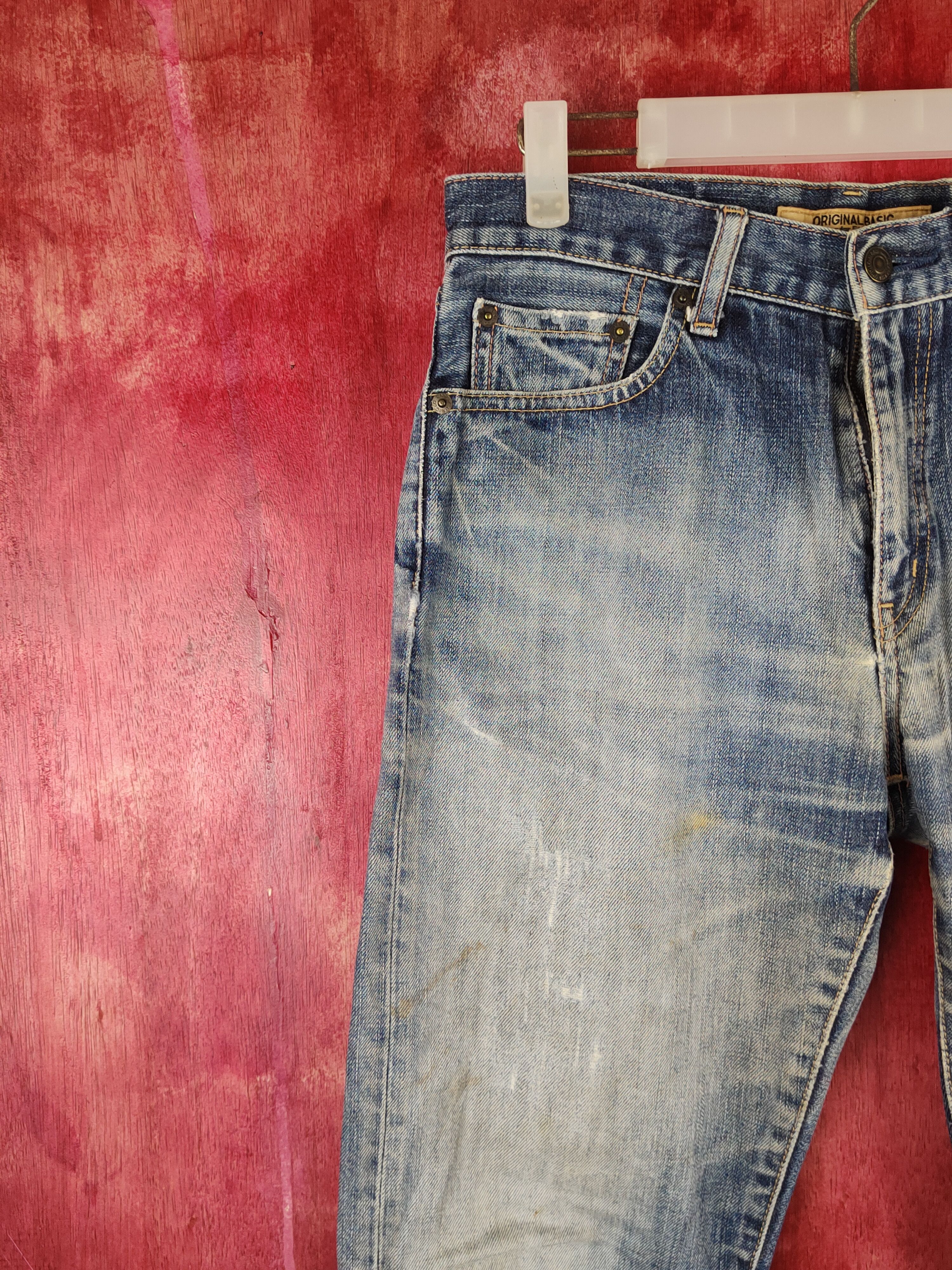Japanese Brand Uniqlo Blue Faded Distressed ripped japan vtg Denim #S1549 Size US 30 / EU 46 - 3 Thumbnail
