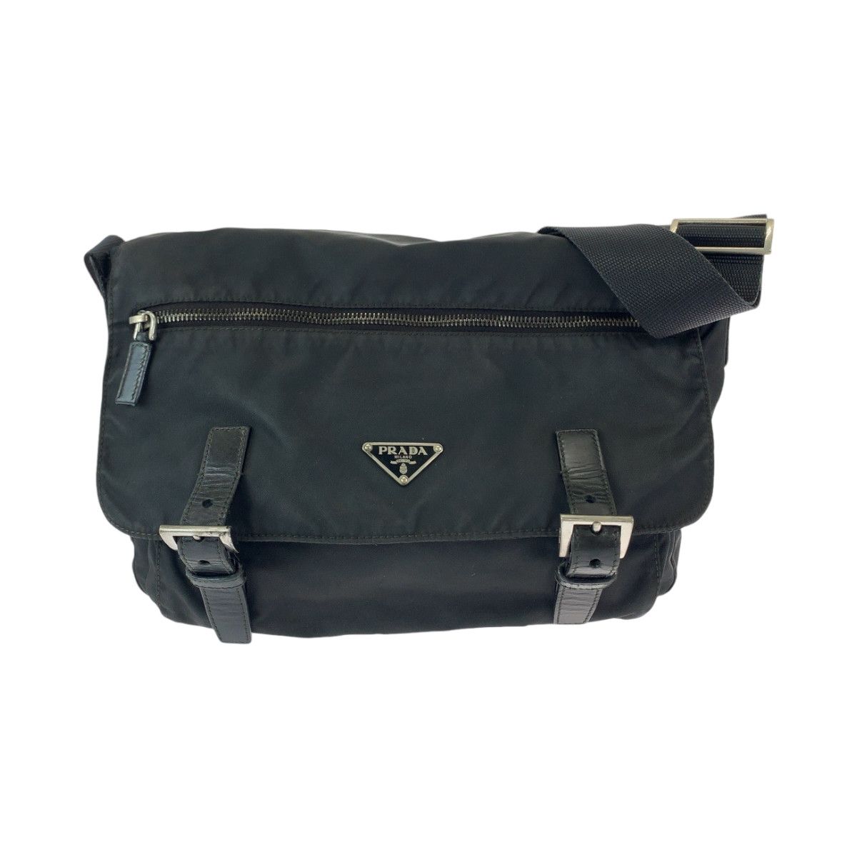 Prada Prada Prada Nylon Tessuto Logo Plate Messenger Bag Canvas Crossbody Bag 408489 in Very Good Condition Size ONE SIZE - 1 Thumbnail