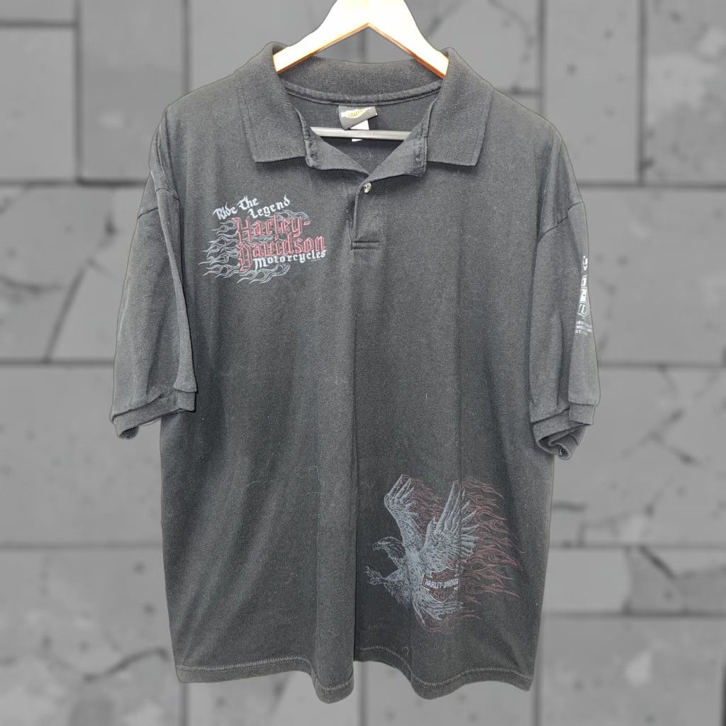 Harley Davidson Harley-Davidson Ride The Legend Polo Shirt Mens XL Black Graphic Polo Shirt XL Mens Harley-Davidson Ride The Legend Polo Shirt Black Size US XL / EU 56 / 4 - 1 Thumbnail