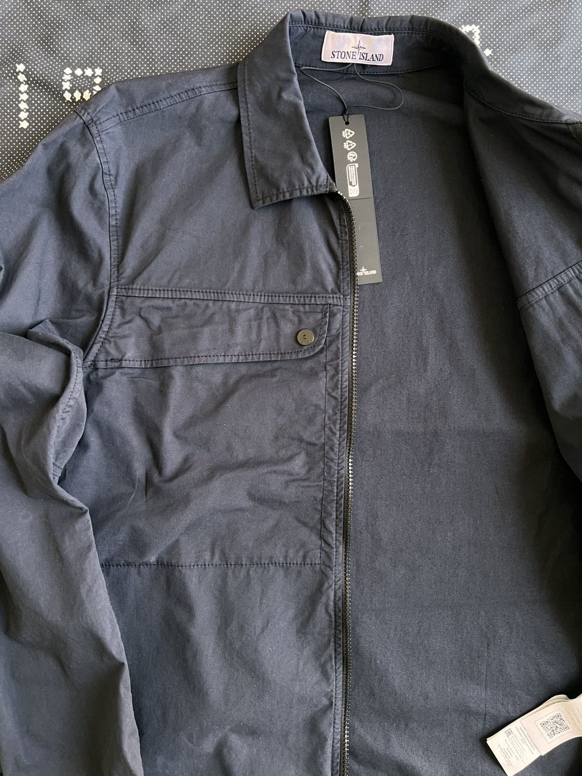 Stone Island XL Stone Island Overshirt Cotton Stretch Navy blu jacket zip Size US XL / EU 56 / 4 - 15 Thumbnail