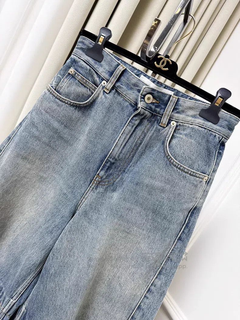 Loewe Loewe Dark blue washed bent knife jeans with side logo pri Size 42" / US 20 - 4 Thumbnail