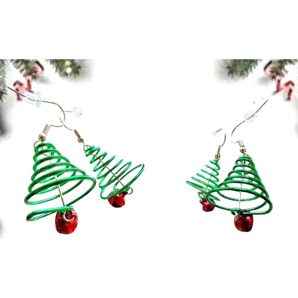 Handmade Christmas Tree Earrings Jingle Bells New Dangle Hooks Size ONE SIZE - 11 Thumbnail