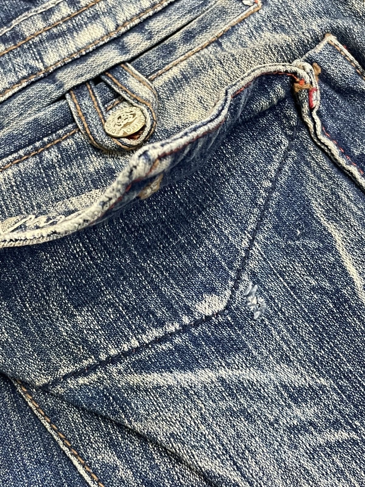 If Six Was Nine Raw Muddy Lightning Whisker Hard Stiching Buckle Back Denim Size US 30 / EU 46 - 22 Thumbnail