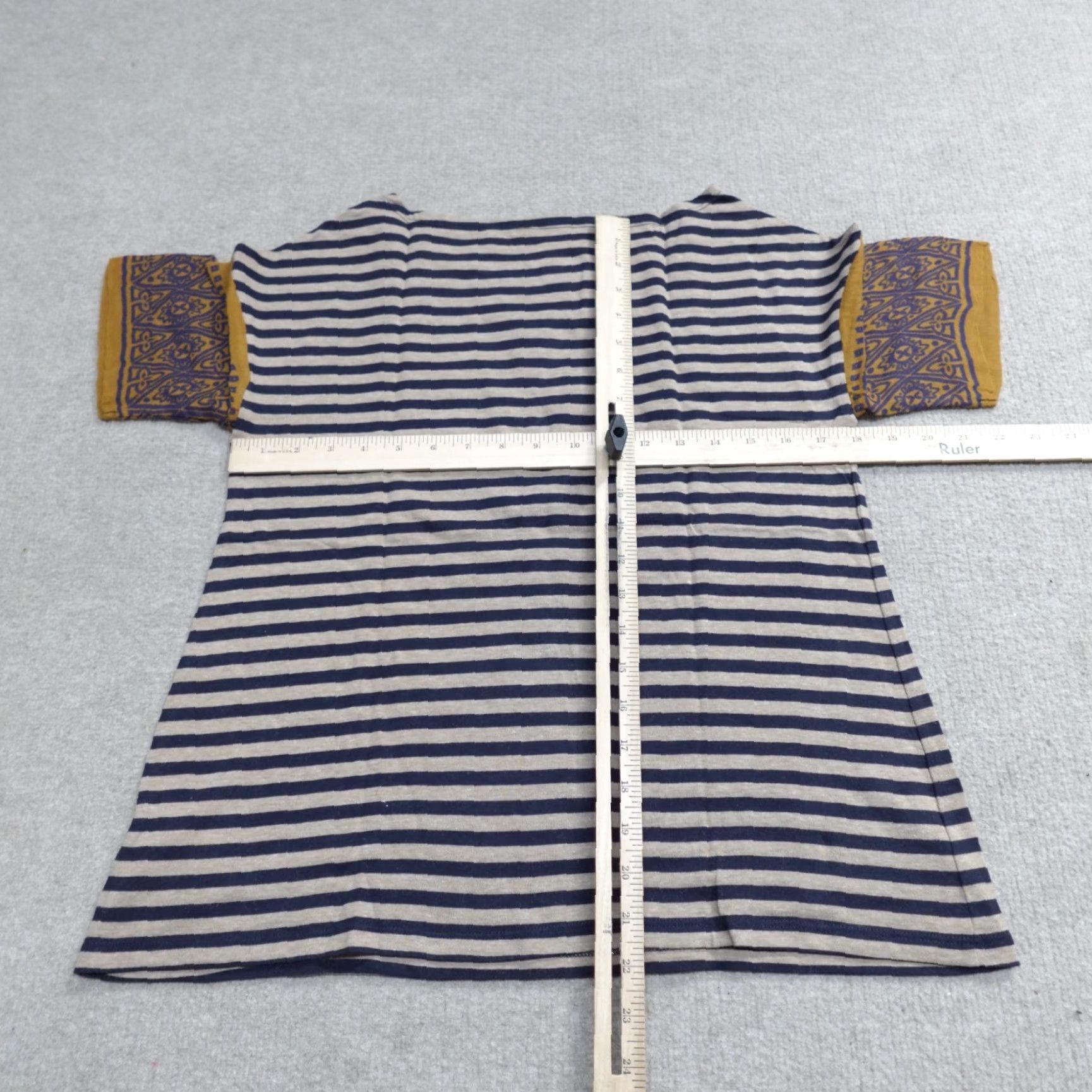 Vintage Lili's Closet Womens T-Shirt XS Blue Striped 3/4 Sleeve Pullover Casual Business Travel Cotton Polyester Shirt Tops - Womens Size XS / US 0-2 / IT 36-38 - 5 Thumbnail