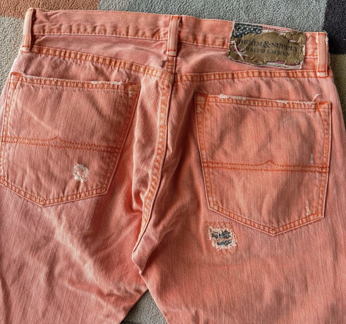 Denim & Supply Ralph Lauren Denim Supply Ralph Lauren Pink Distressed Jeans K22 Size US 31 - 7 Thumbnail