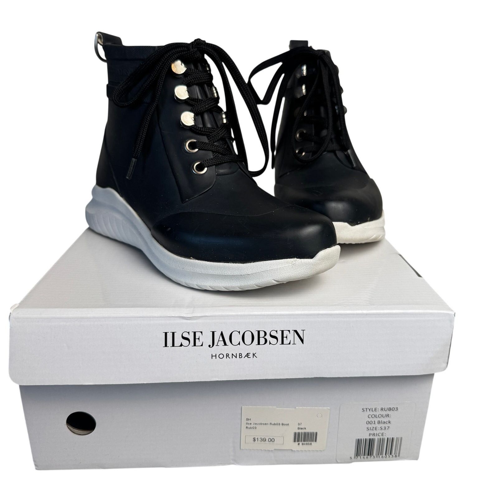 Ilse Jacobsen Ilse Jacobsen Hornbæk Black Lace-Up Boots - NIB - Size 37 Size US 6.5 / IT 36.5 - 1 Thumbnail