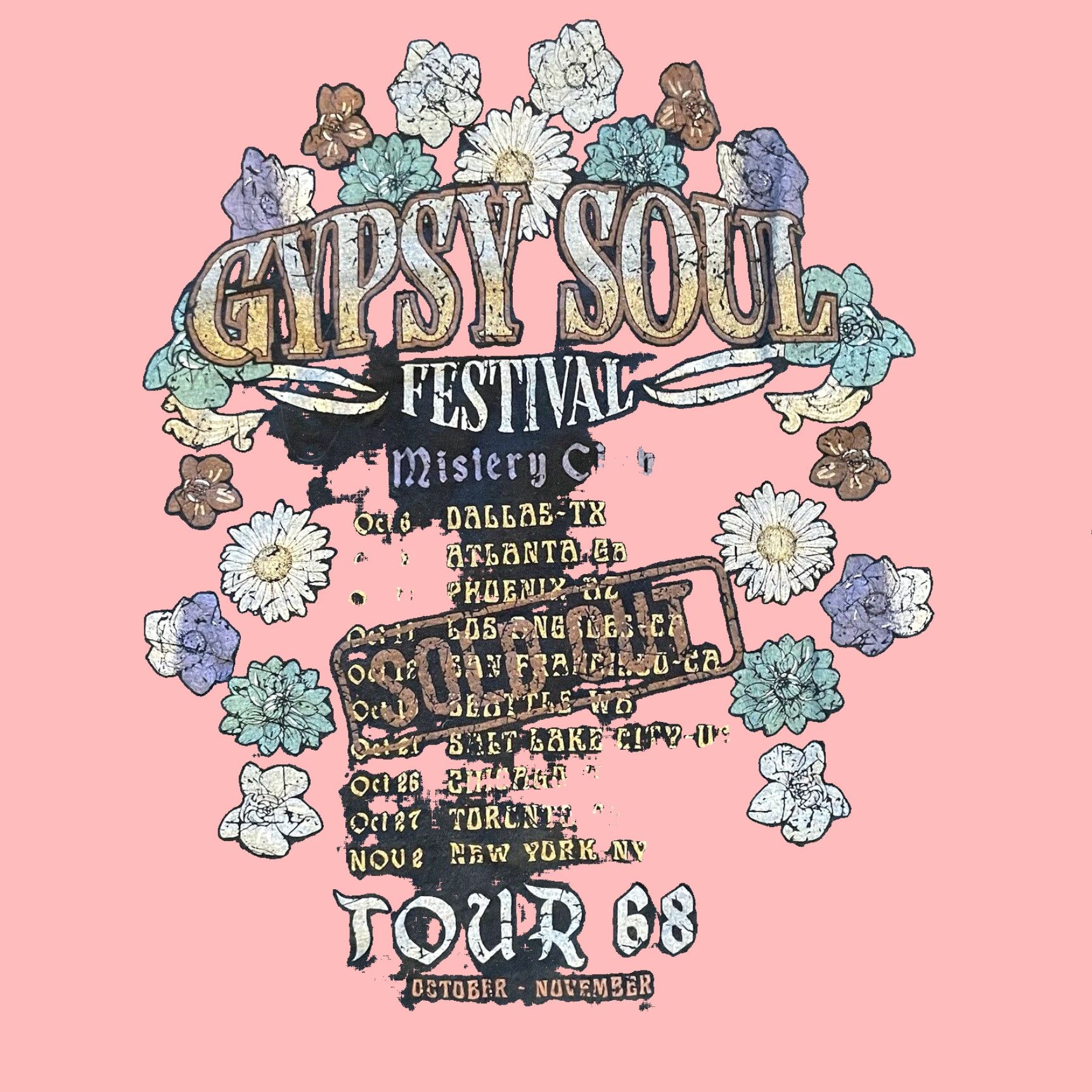 Vintage Free Spirited Nature Lover Bohemian Chic Graphic Print Woman's Festival T-Shirt Small Size S / US 4 / IT 40 - 6 Thumbnail