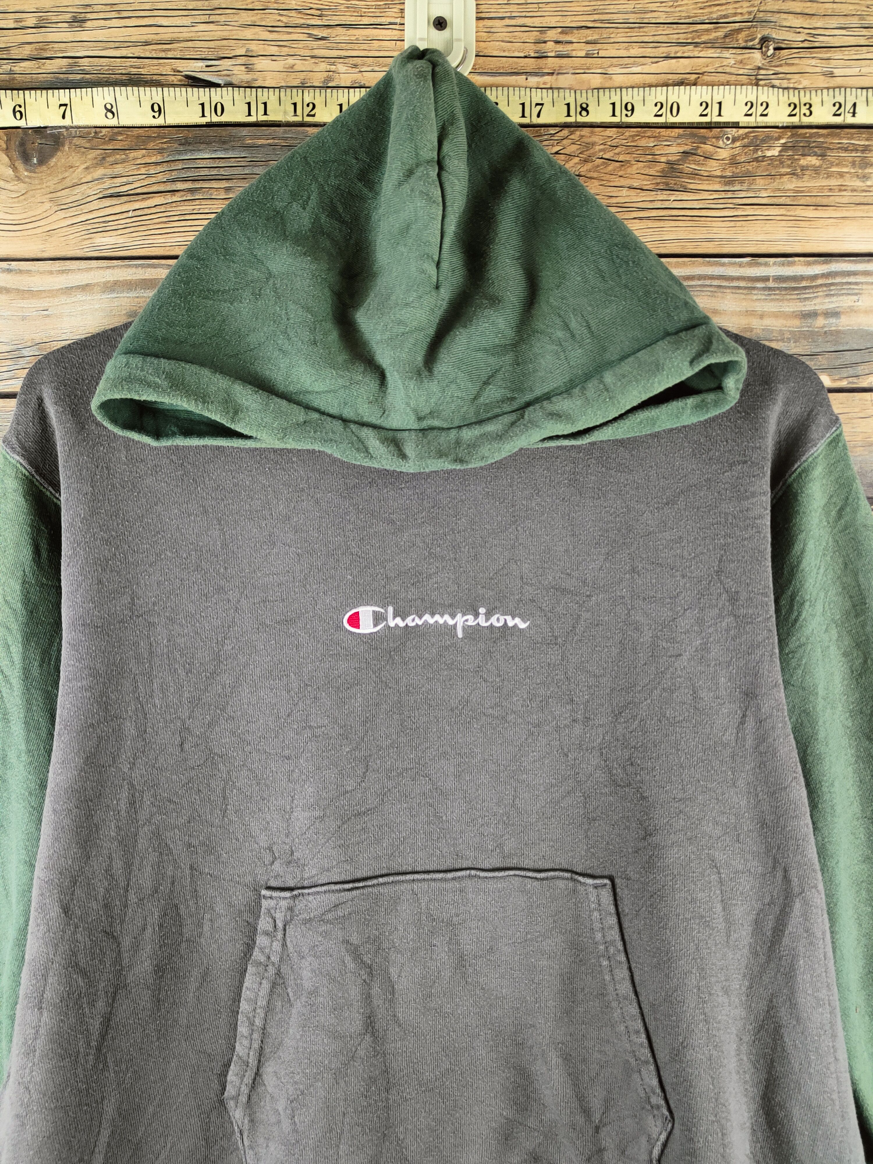 Champion Vintage Faded Champion Green Gray Hoodie Sweatshirts Size S / US 4 / IT 40 - 2 Thumbnail