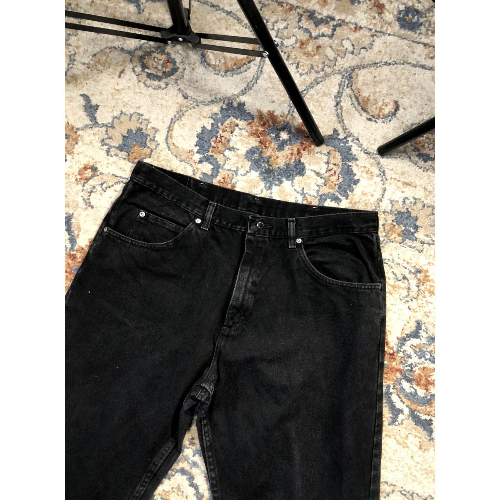 Wrangler Wrangler Jeans Mens 36x30 Black Denim Straight Leg WA783 Five Pocket Authentics Size US 36 / EU 52 - 5 Thumbnail