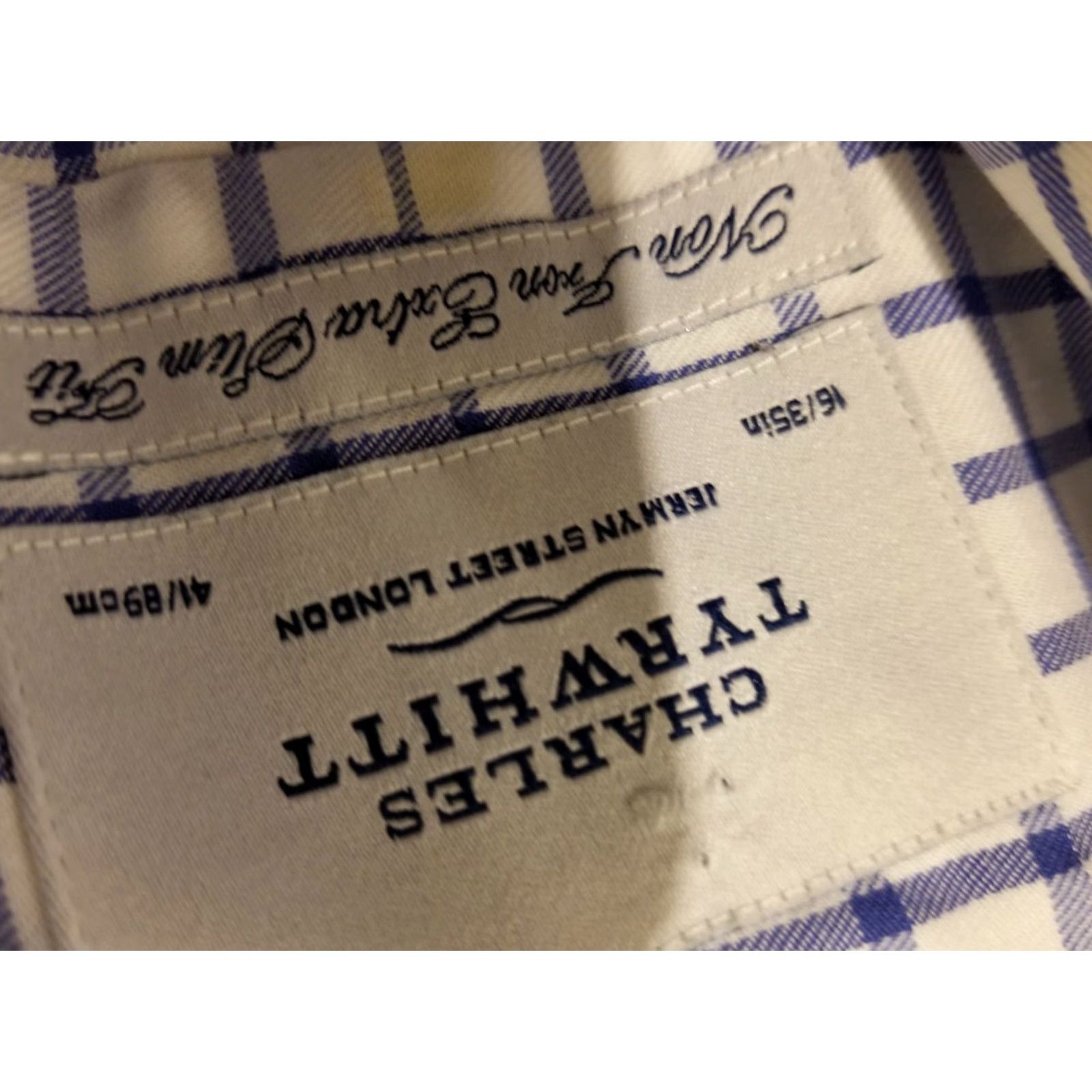 Charles Tyrwhitt Charles Tyrwhitt Dress Shirt Mens 16 35 Blue Cotton Button Size 42R - 3 Thumbnail