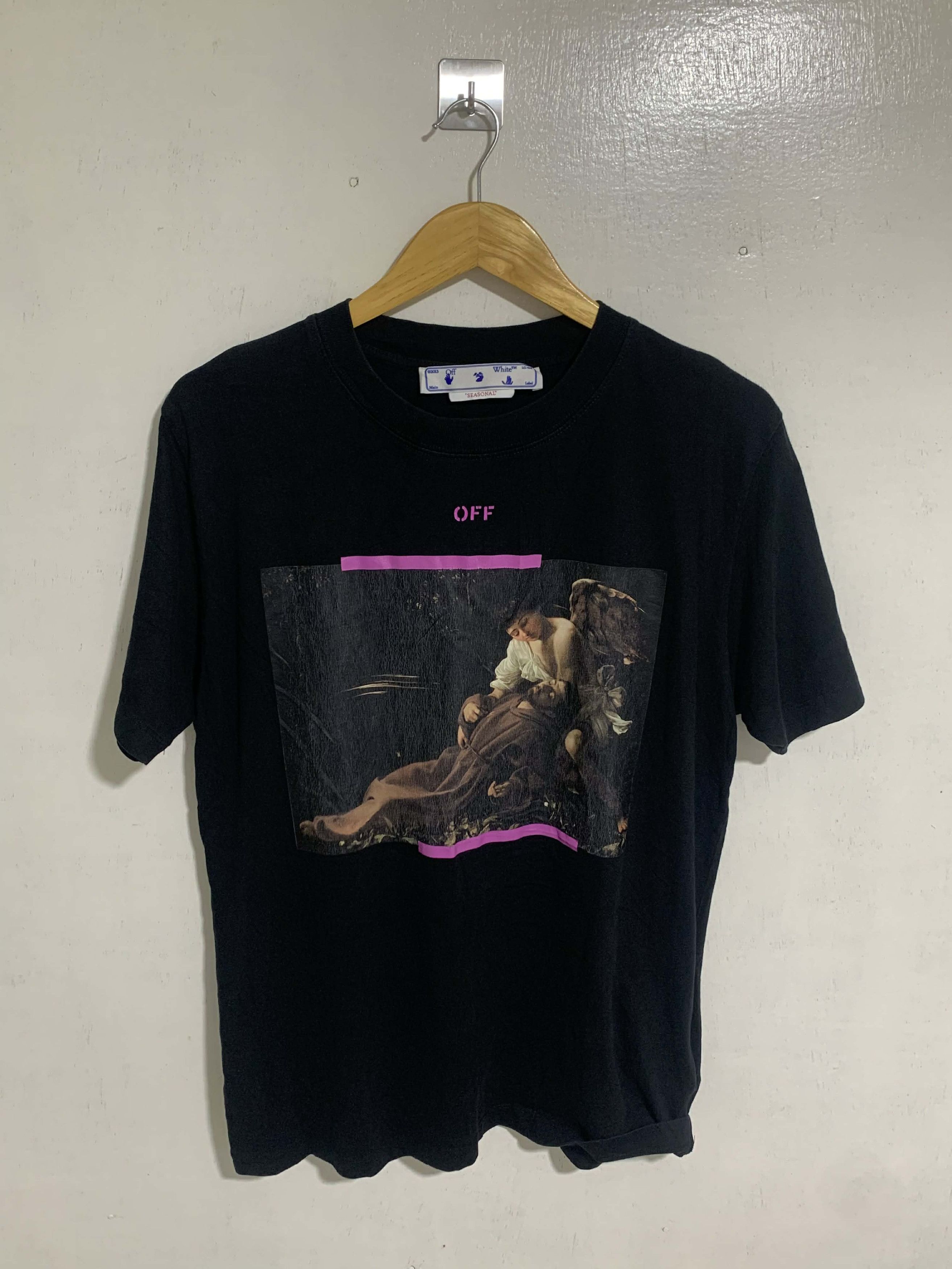 Off-White OFF-WHITE Arrow Caravaggio St Fran Slim Tee Black Size US S / EU 44-46 / 1 - 1 Thumbnail