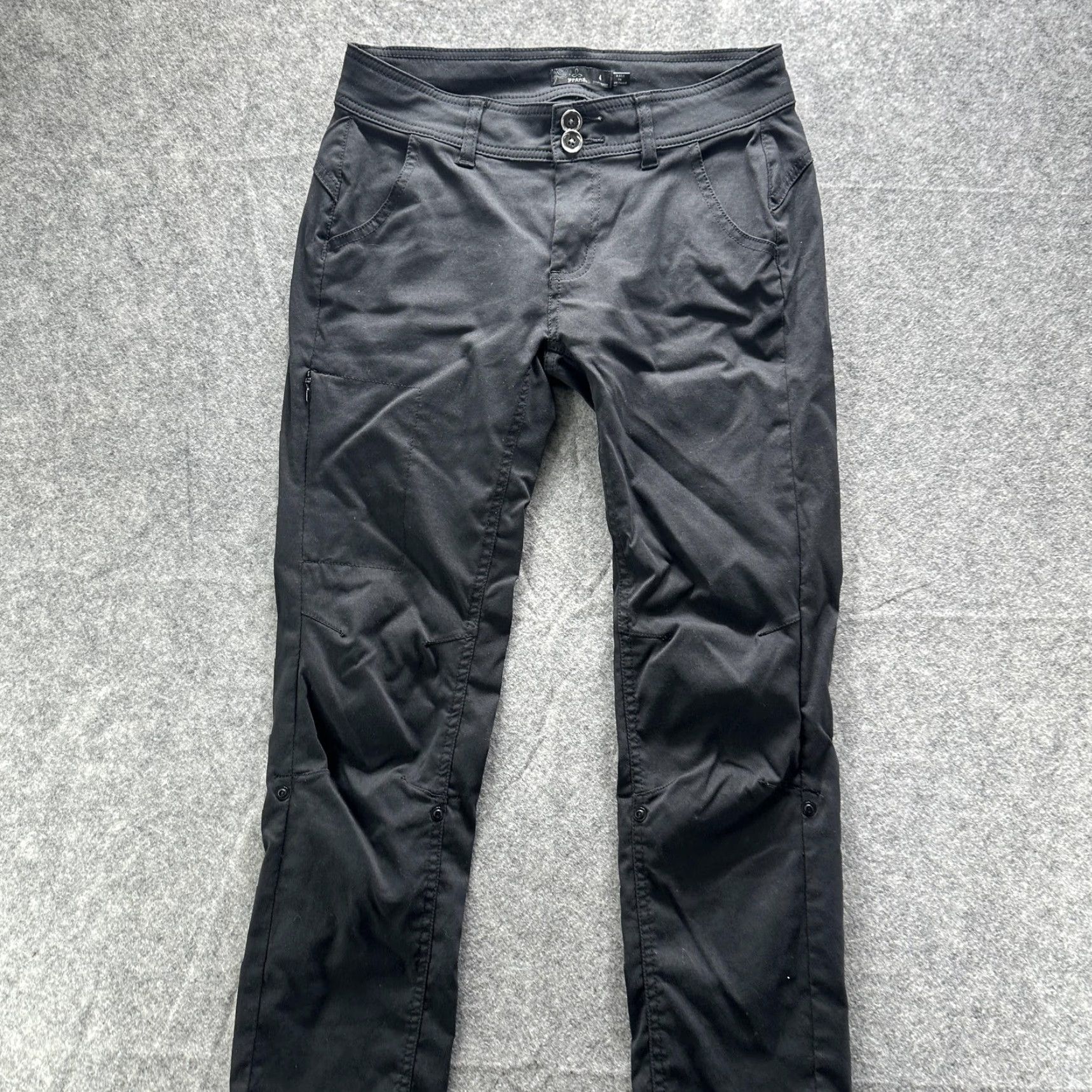 Prana PrAna Pants Womens 4 Short Black Nylon Stretch Hiking Outdoor Travel Utility Size 27" / US 4 / IT 40 - 3 Thumbnail