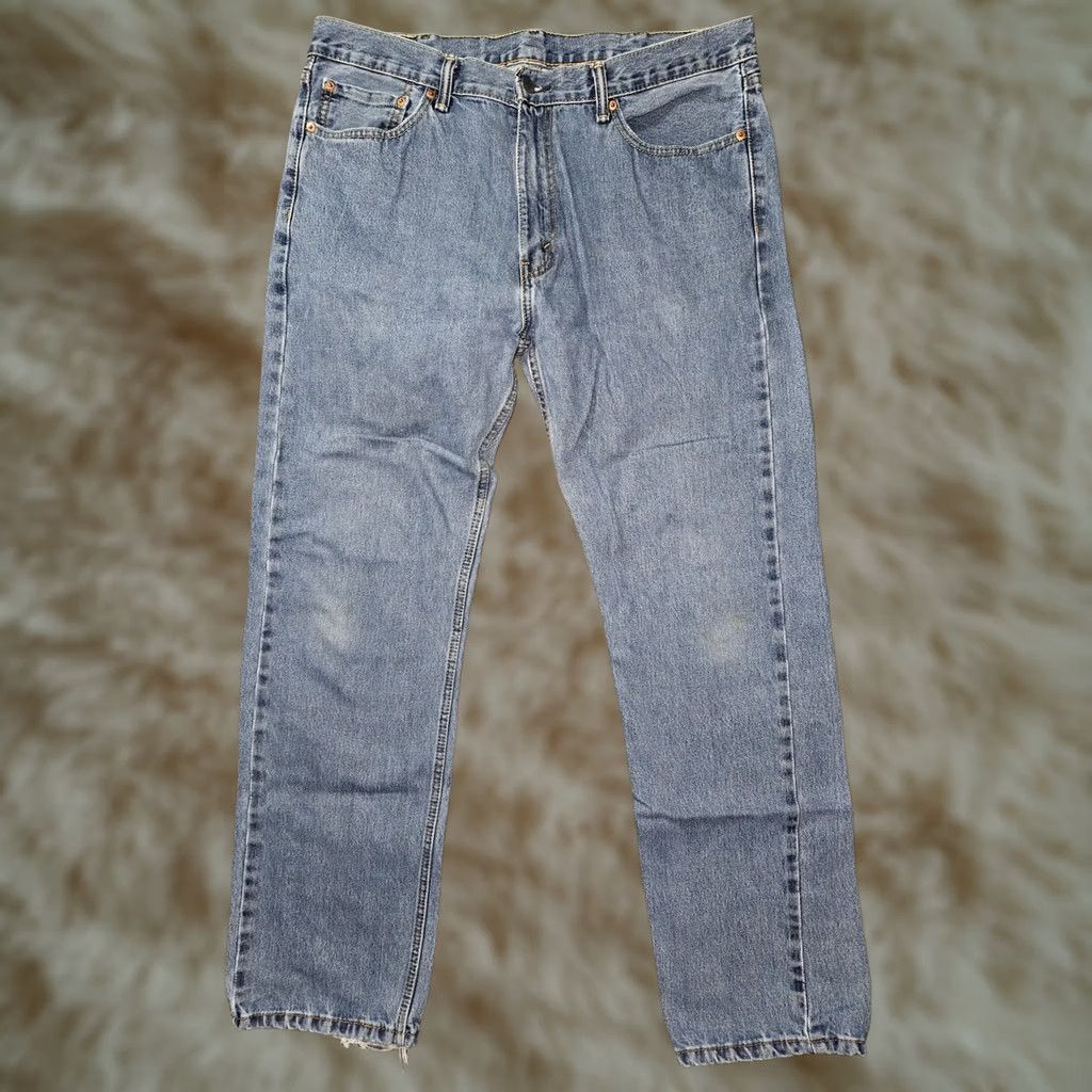 Levi's Levis 505 Jeans Mens 38x34 Blue Denim Straight Distressed Vintage Style Grunge 90s Jeans Mens Size US 38 / EU 54 - 1 Thumbnail