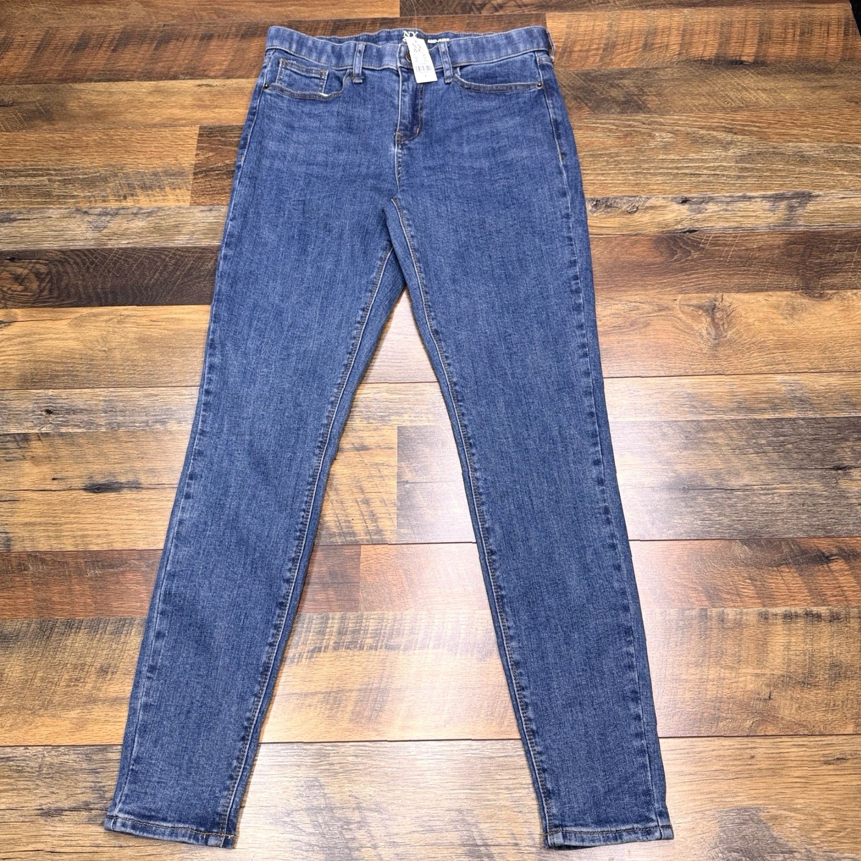 Vintage NY & C Jeans Womens 8 Mid Rise Super Skinny Stretch Denim Logo 5-Pocket Blue Regular Size 8 Womens Size 30" / US 8 / IT 44 - 2 Thumbnail
