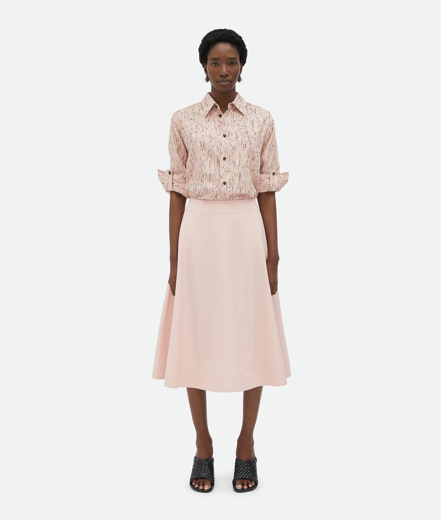 Bottega Veneta o1n1vont0625 Compact Cotton Skirt in Ballerina Size 27" / US 4 / IT 40 - 4 Thumbnail