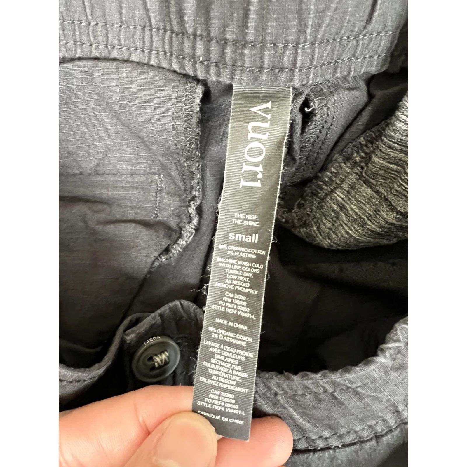 Vuori Vuori Jogger Pants Mens Small Gray Organic Cotton Stretch Zip Ripstop Size US 29 - 6 Thumbnail