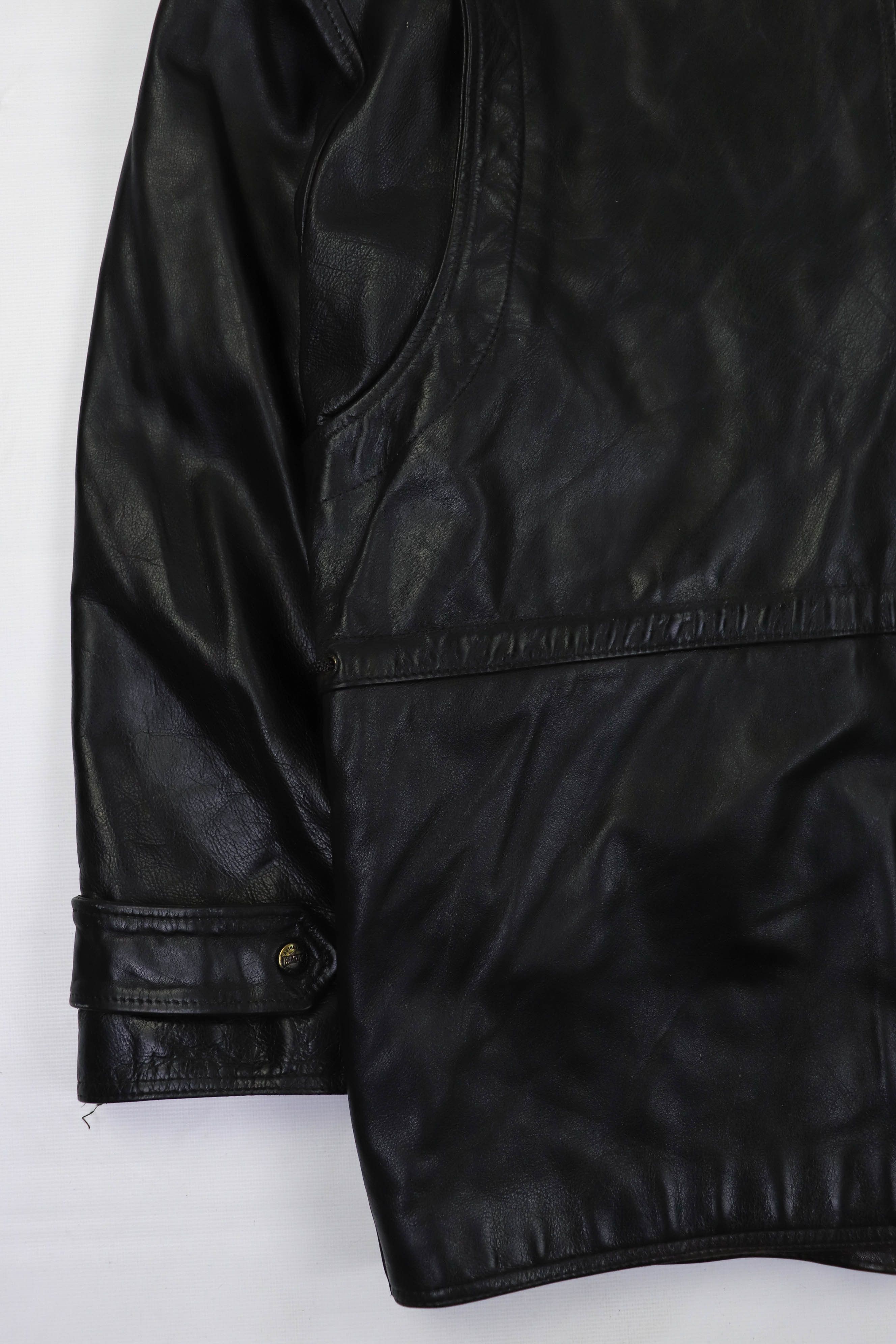 NFL 90s Vintage REDSKINS Black Heavy Leather Jacket Parka Size US L / EU 52-54 / 3 - 9 Thumbnail