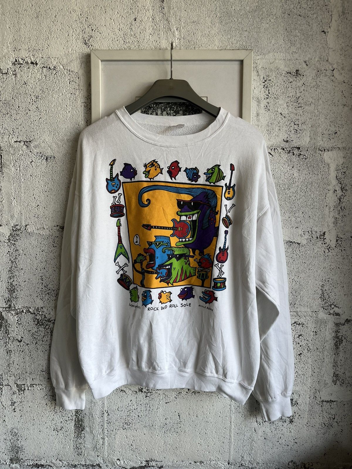 Vintage Vtg Rock and Roll Sole Artwork 91’s Design by Beans Barton Size US XL / EU 56 / 4 - 1 Thumbnail