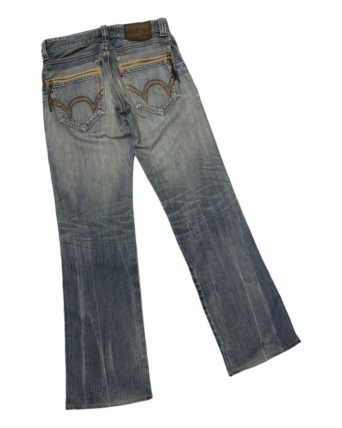 Edwin × Hysteric Glamour EDWIN FLARE JEANS BLUE TRIP DISTRESS DENIM BOOTCUT Size US 32 / EU 48 - 7 Thumbnail