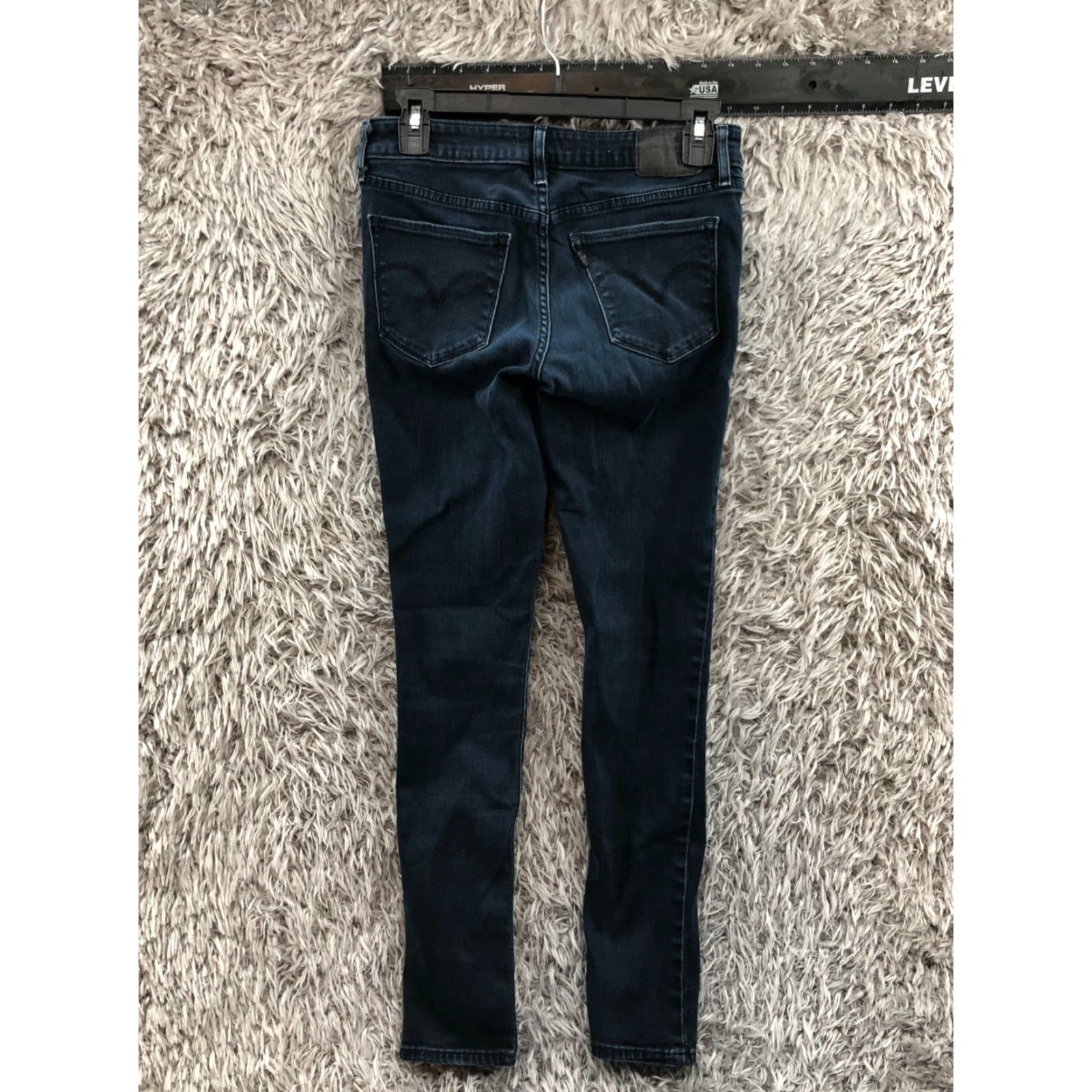 Levi's Levi's 711 Skinny Jeans Womens Size 27 Dark Wash Blue Flaw - 5-Pocket Denim Regular Rise Low Inseam 30" Size 27" / US 4 / IT 40 - 7 Thumbnail