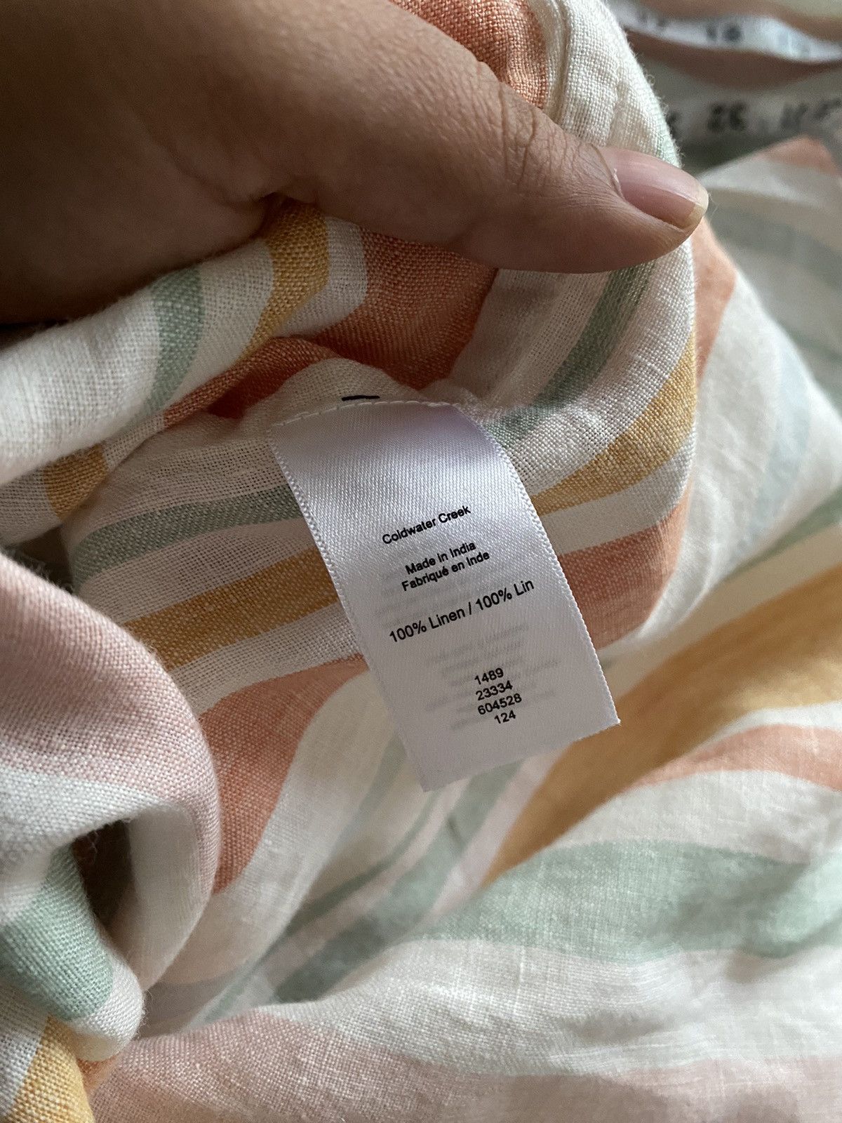 Coldwater Creek Cold water Creek Women Stripe Button Down Linen Shirt Sz L Size L / US 10 / IT 46 - 10 Thumbnail