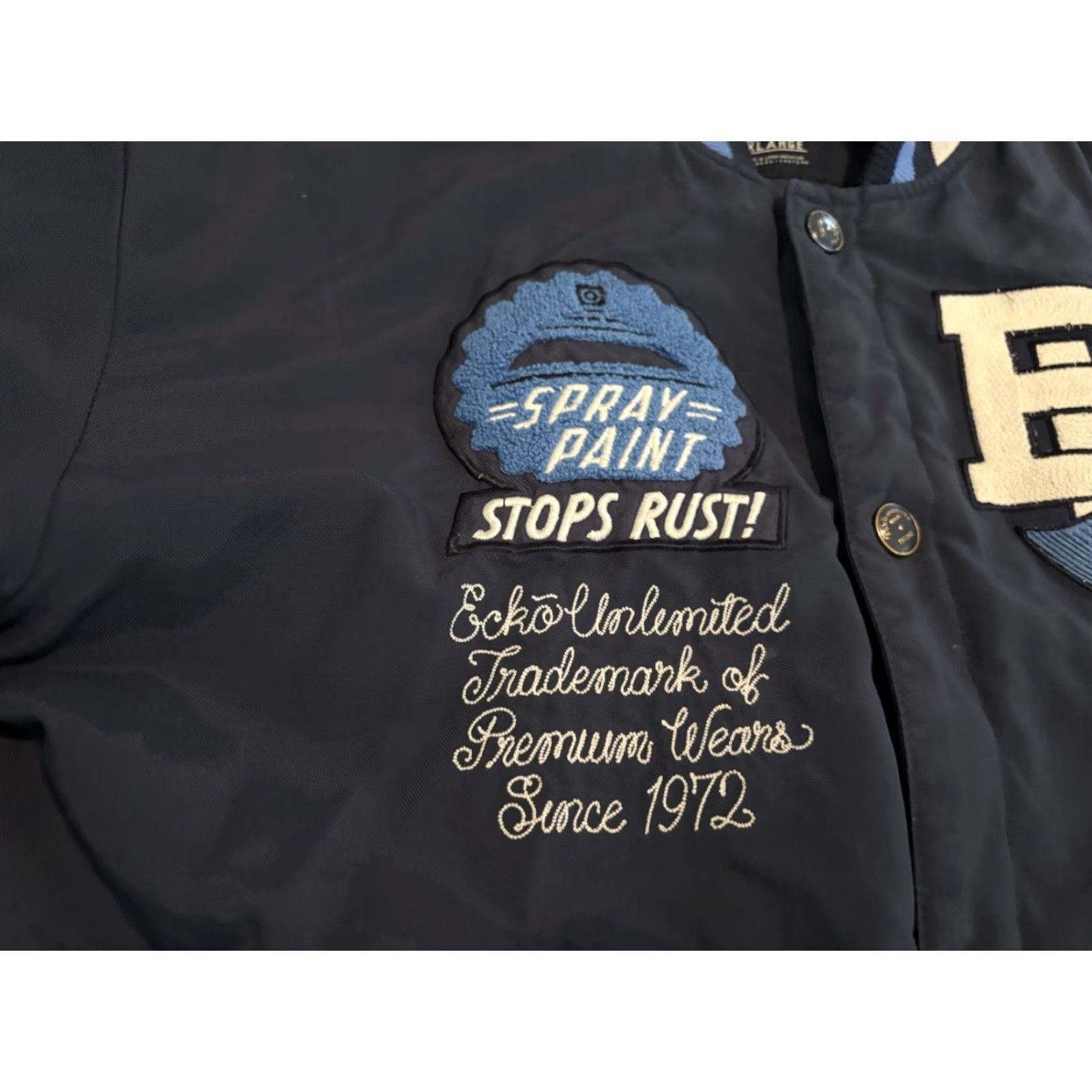 Ecko Unltd. VINTAGE Ecko Unltd. Vandals for Hire Graffiti Jacket Button Front Blue XL Bomber Jacket Mens Girls Size US XL / EU 56 / 4 - 6 Thumbnail