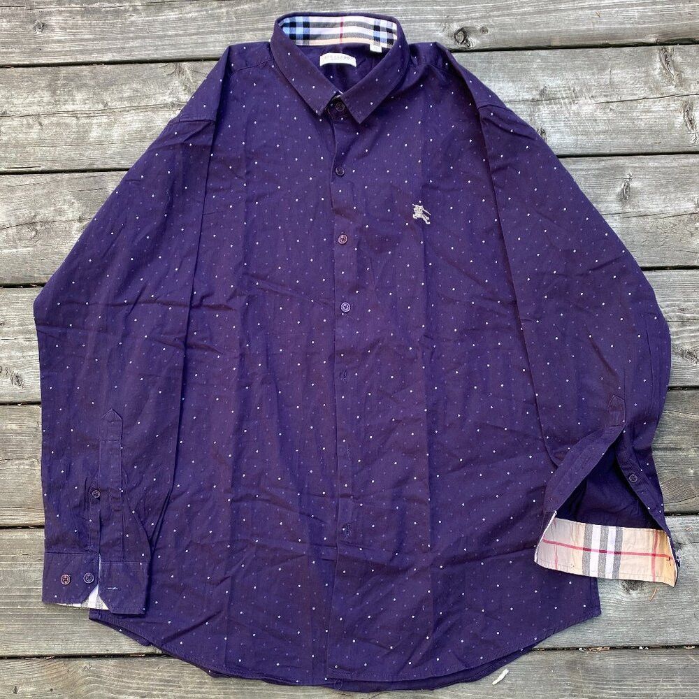 Burberry × Vintage Vintage Burberry Brit Purple Constellations Novacheck Butto Size US XXL / EU 58 / 5 - 2 Thumbnail