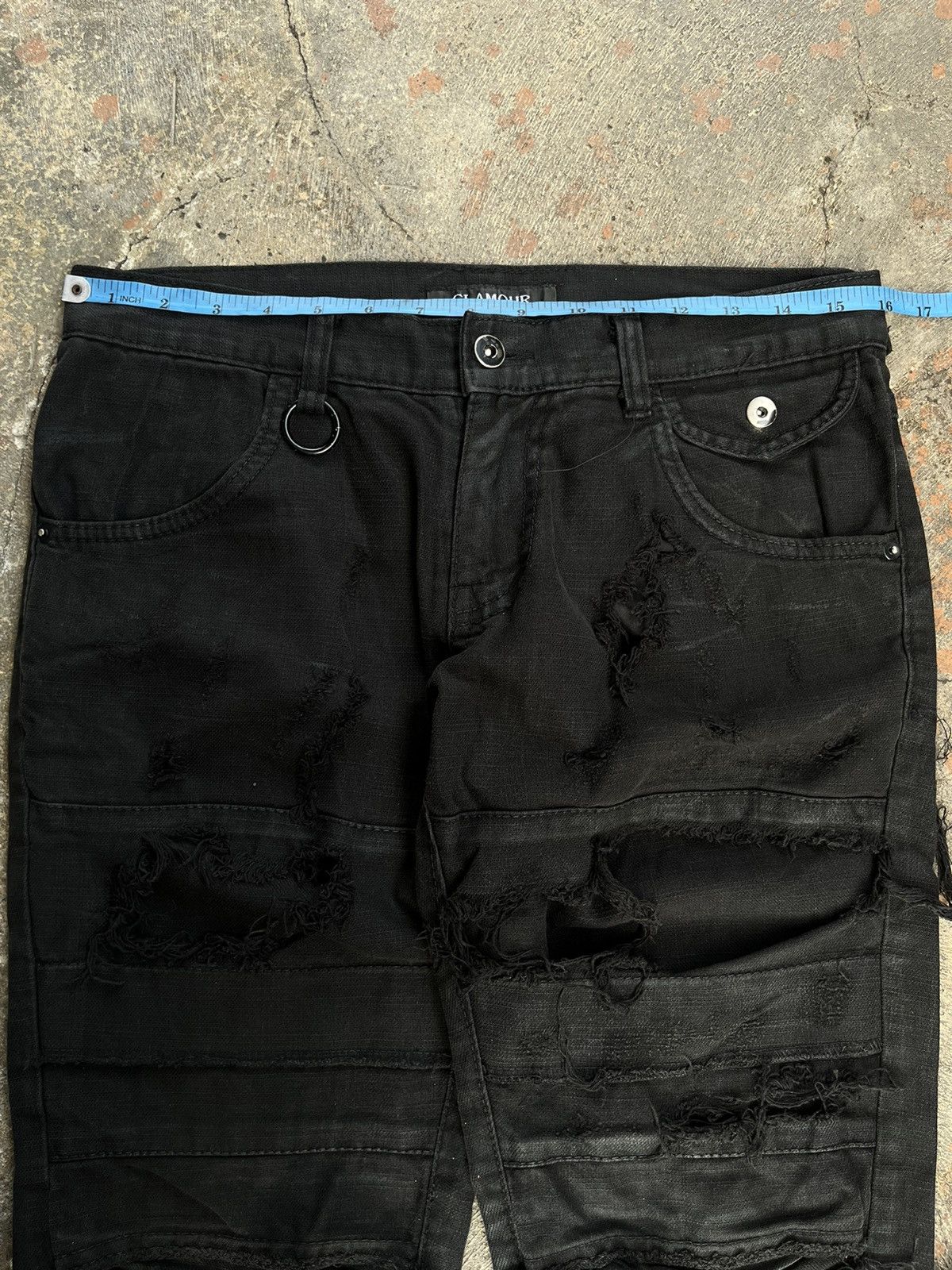 Hysteric Glamour GLAMOUR JAPANESE DISTRESSED DENIM BLACK BIKERS PANTS PUNK Size US 32 / EU 48 - 12 Thumbnail