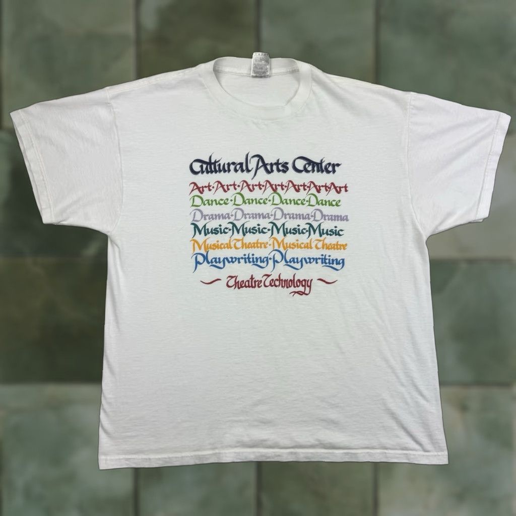 Fruit Of The Loom VINTAGE Fruit of the Loom T-Shirt Adult XL White Art 90s Drama Theater Music Dance Plays 90s Mens Shirts Size US XL / EU 56 / 4 - 1 Thumbnail