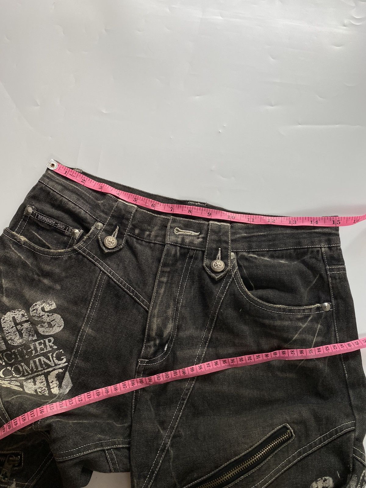 Japanese Brand Bernings sho spell out printed pant studded Size US 29 - 15 Thumbnail