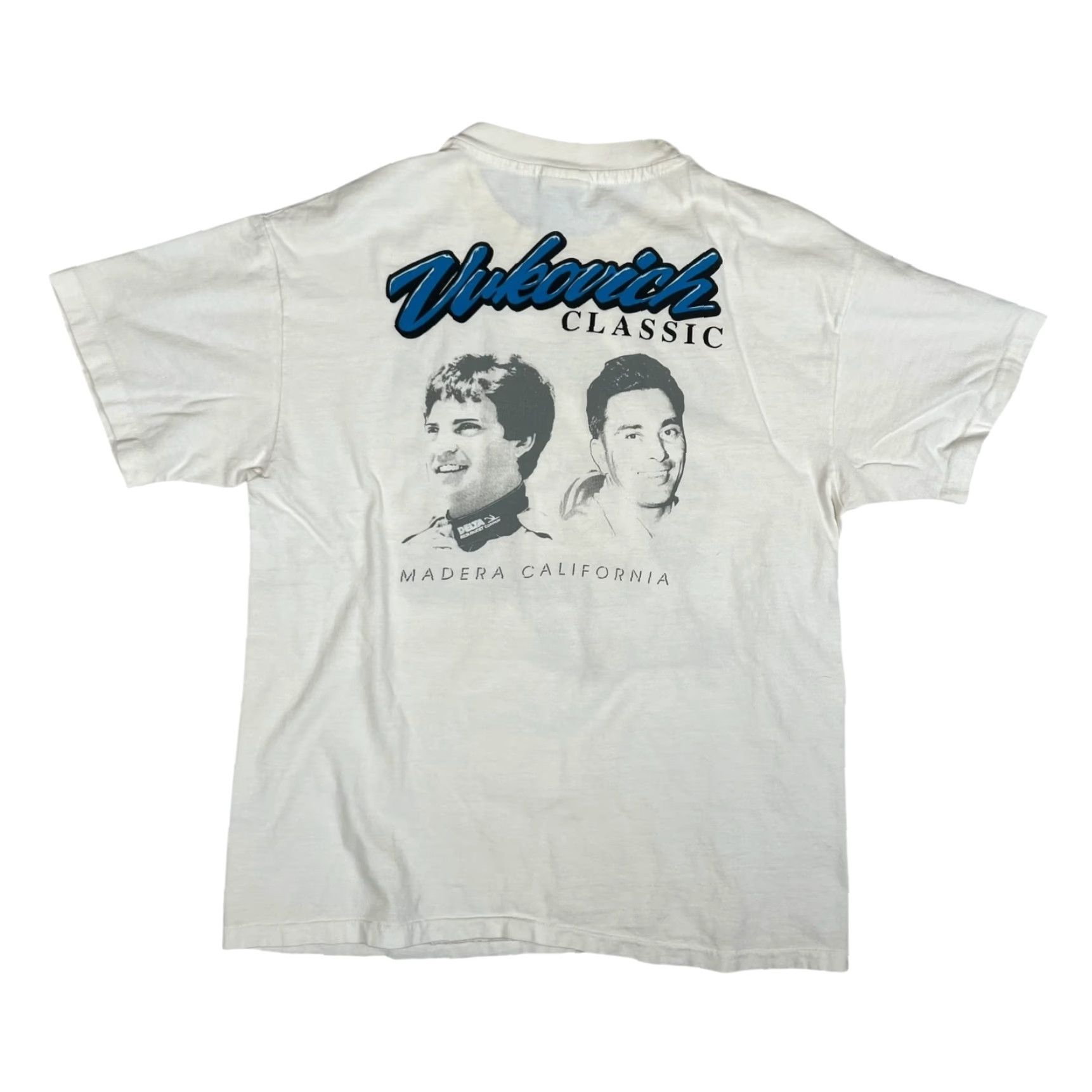 Hanes VINTAGE Hanes T-Shirt Crew Neck Short Sleeve Graphic Print 90s Cars USA White Cotton Size L Men Regular Gauge: Size Large Size US L / EU 52-54 / 3 - 3 Thumbnail