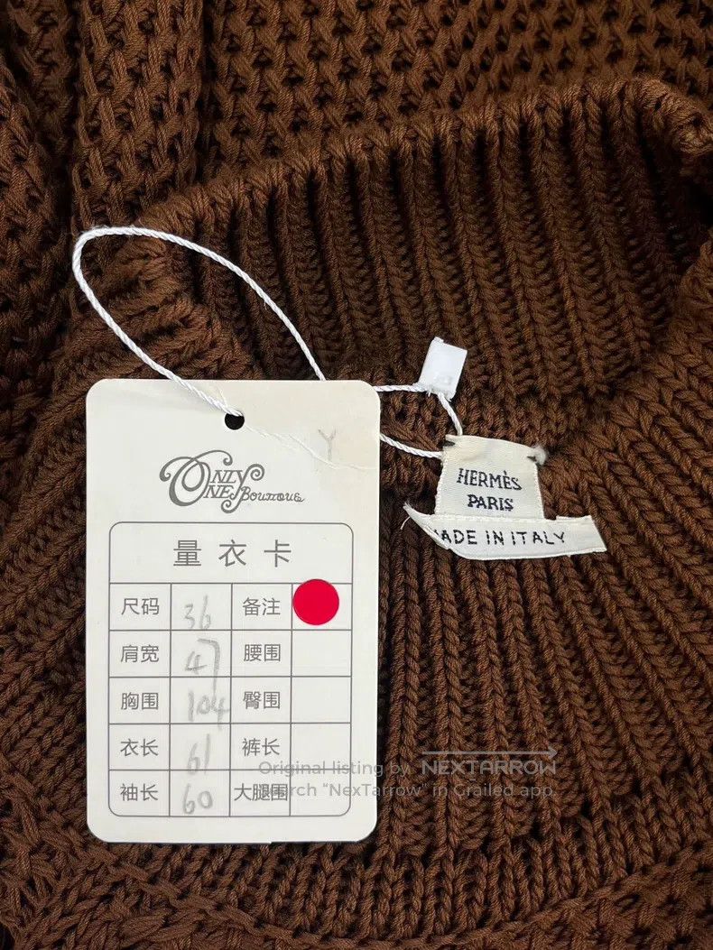 Hermes Hermes Brown Turtleneck Coarse Knit Sweater Size XS / US 0-2 / IT 36-38 - 4 Thumbnail