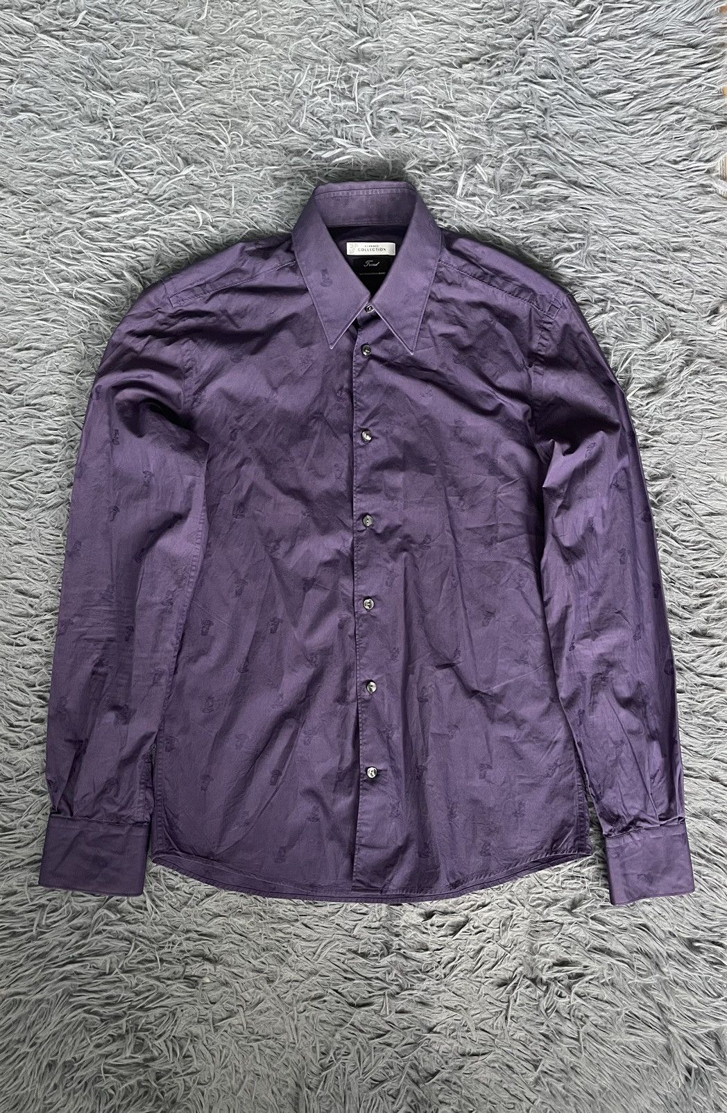 Versace Medusa monogram purple shirt