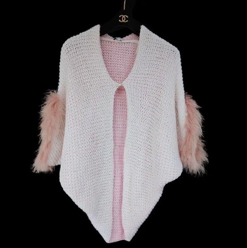 Loewe Loewe White Wool Short Sleeve Cardigan 0089 Size L / US 10 / IT 46 - 1 Thumbnail