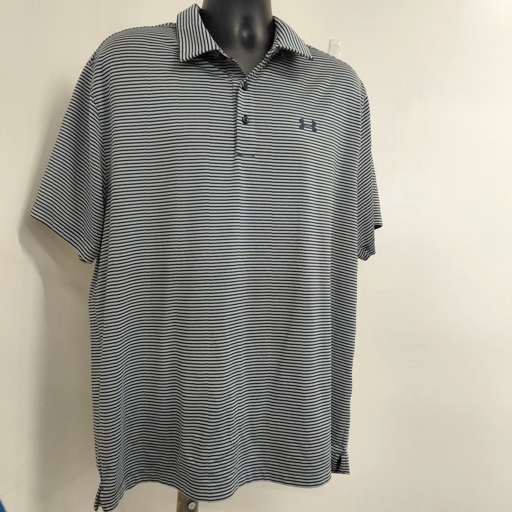 Under Armour Under Armour Polo Shirt Mens 2XL Blue Striped Golf Athleisure Stretch Casual Shirt Size US XXL / EU 58 / 5 - 3 Thumbnail