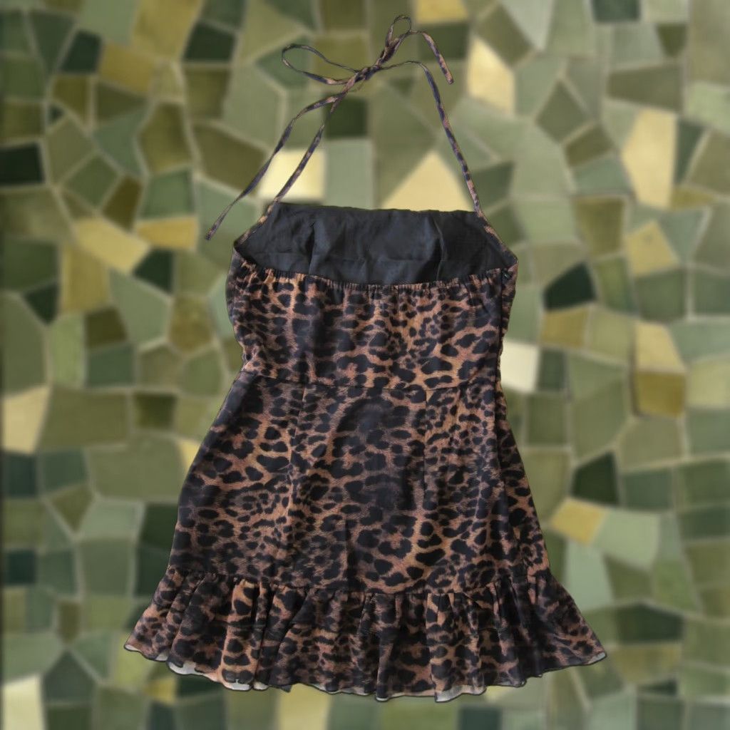 PrettyLittleThing PRETTYLITTLETHING Brown Leopard Woven Halter Neck Bodycon Dress 10 NWT Women 10 Brown Leopard Animal Print Halter Dress Size L / US 10 / IT 46 - 1 Thumbnail
