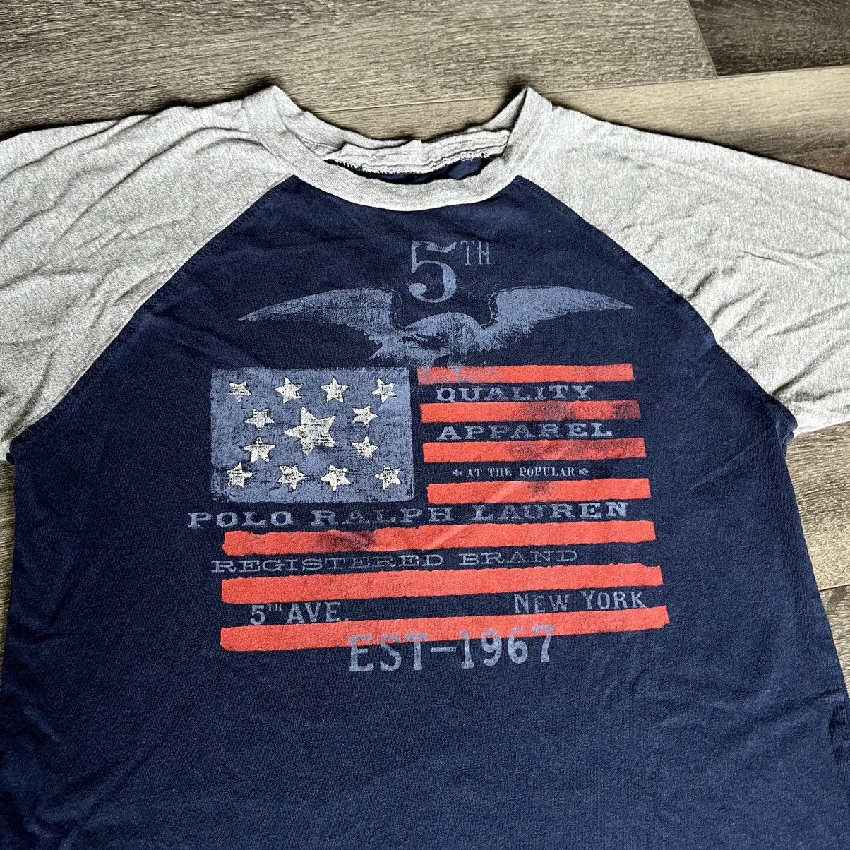 Polo Ralph Lauren Vintage Polo Ralph Lauren Flag Raglan Eagle Graphic T Shirt Size M / US 6-8 / IT 42-44 - 3 Thumbnail