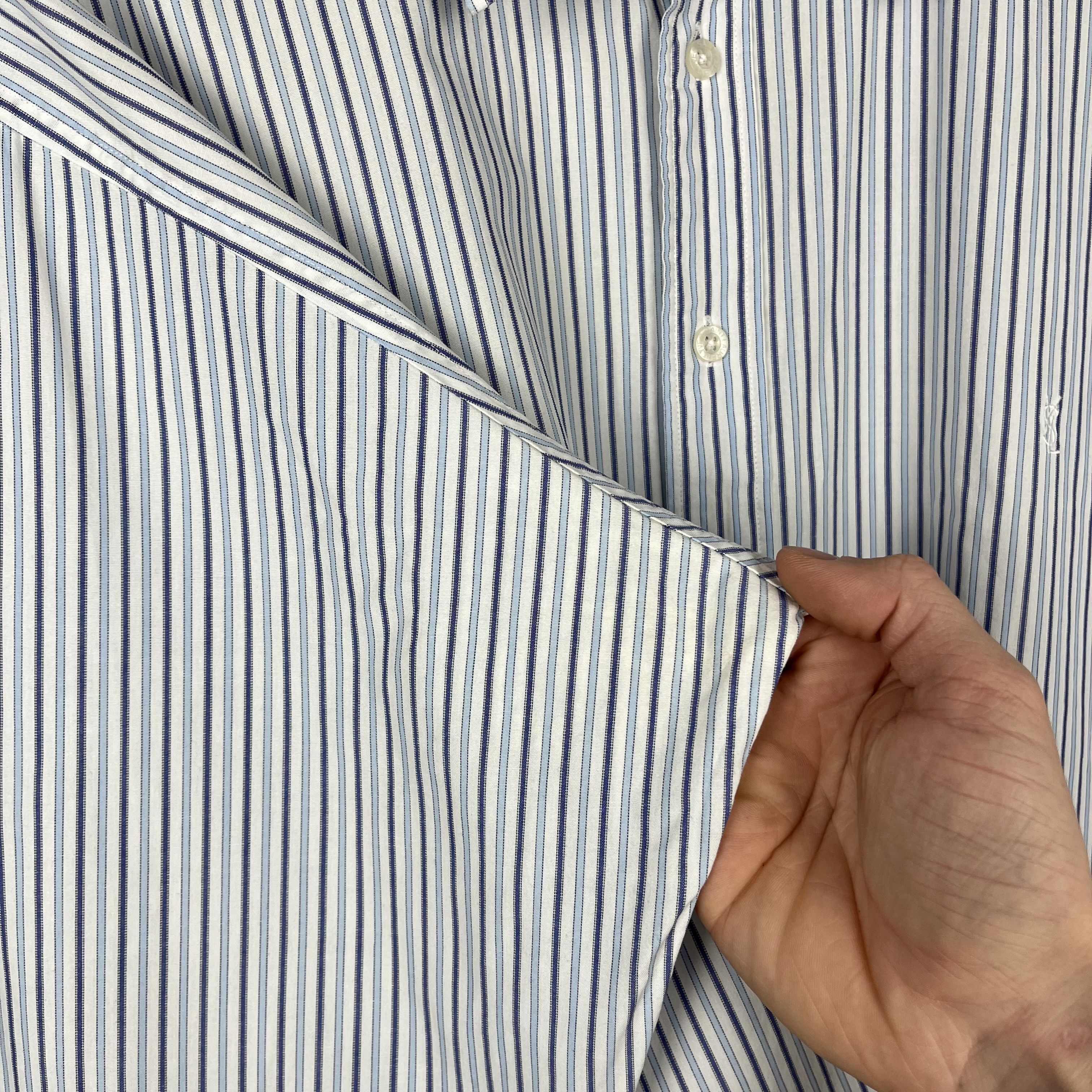 Yves Saint Laurent Yves Saint Laurent YSL Stripped Long Sleeve Button Up Shirt Size US XL / EU 56 / 4 - 20 Thumbnail
