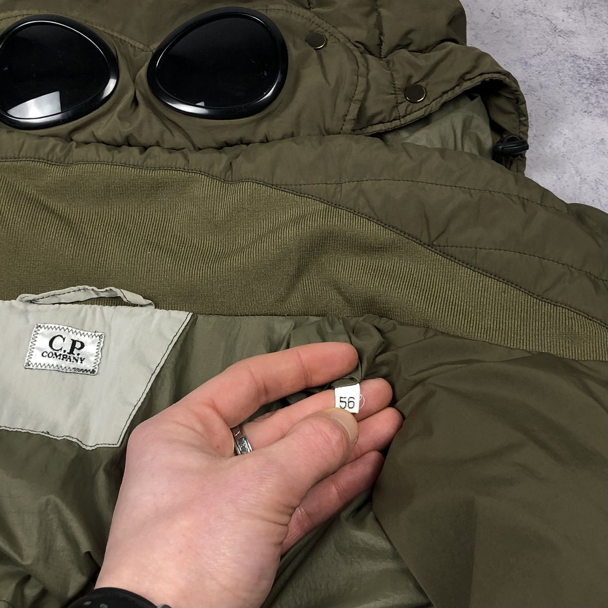 C.P. Company C.P. Company Nycra Stretch Nylon Shell Goggle Down Jacket Size US XL / EU 56 / 4 - 16 Thumbnail