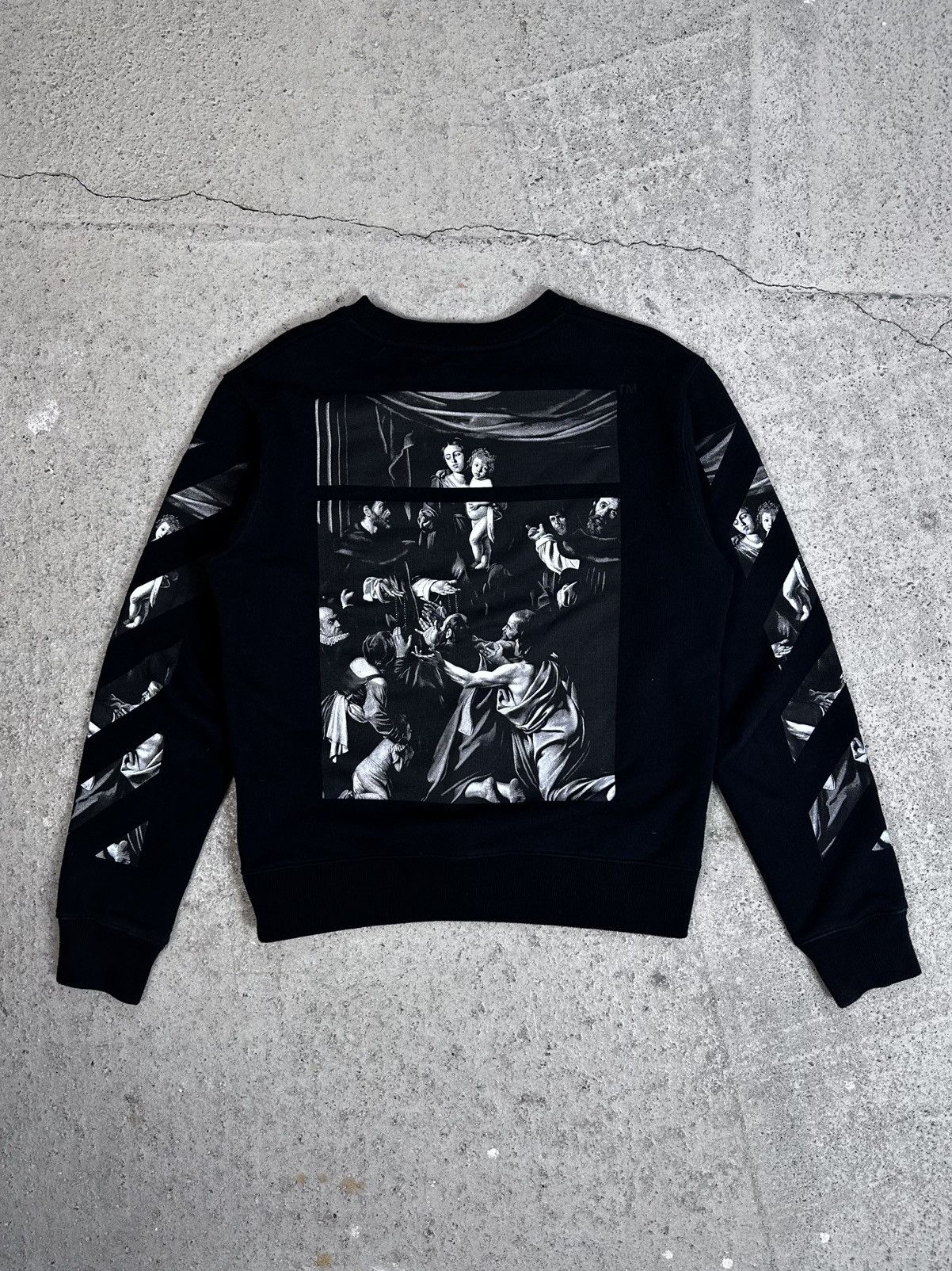 Off-White Off-White Caravaggio Crewneck Sweatshirt Black / Arrows Size US S / EU 44-46 / 1 - 1 Thumbnail