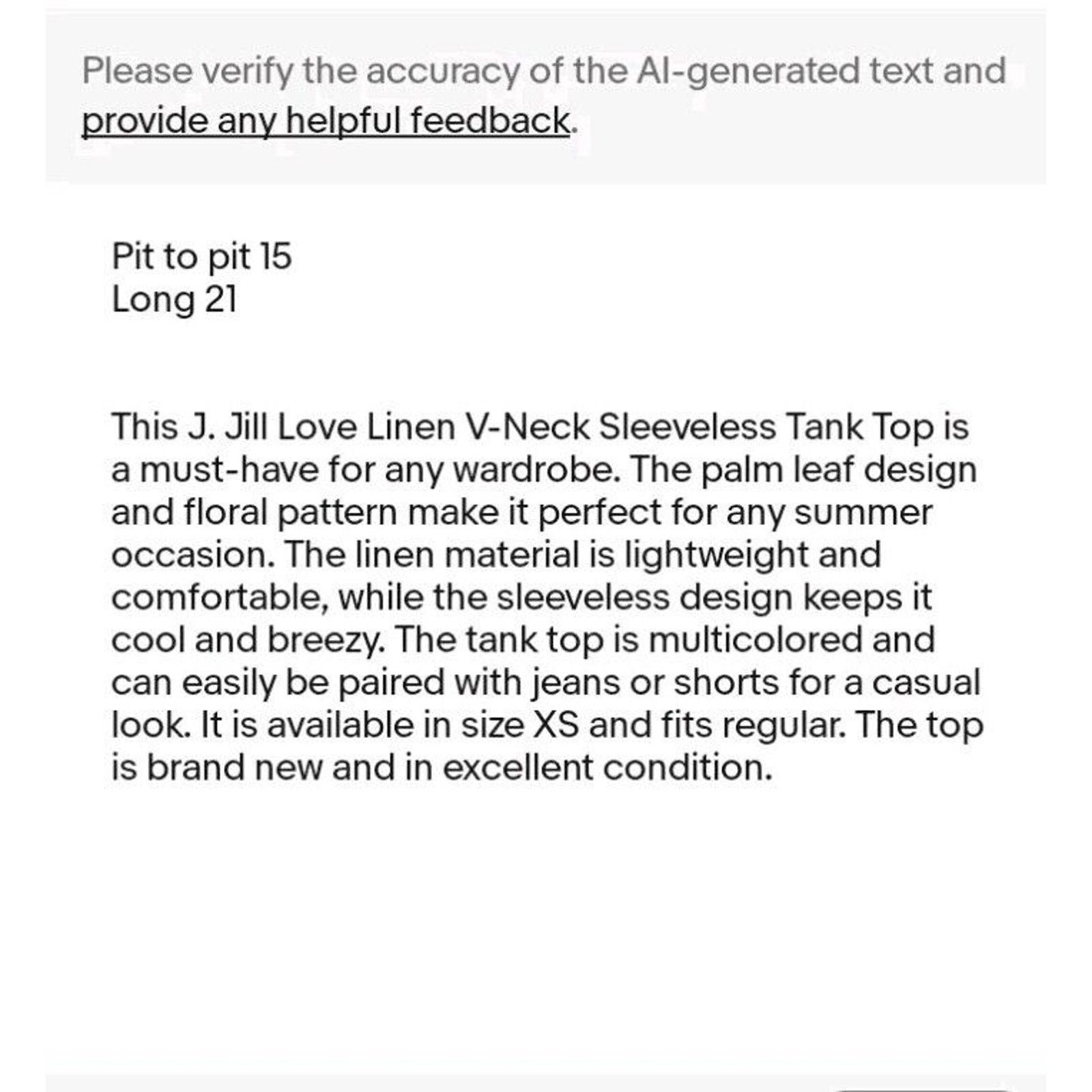Other J Jill Love Linen Sleeveless Palm Leaf Sleeveless Linen XS Size XS / US 0-2 / IT 36-38 - 12 Thumbnail