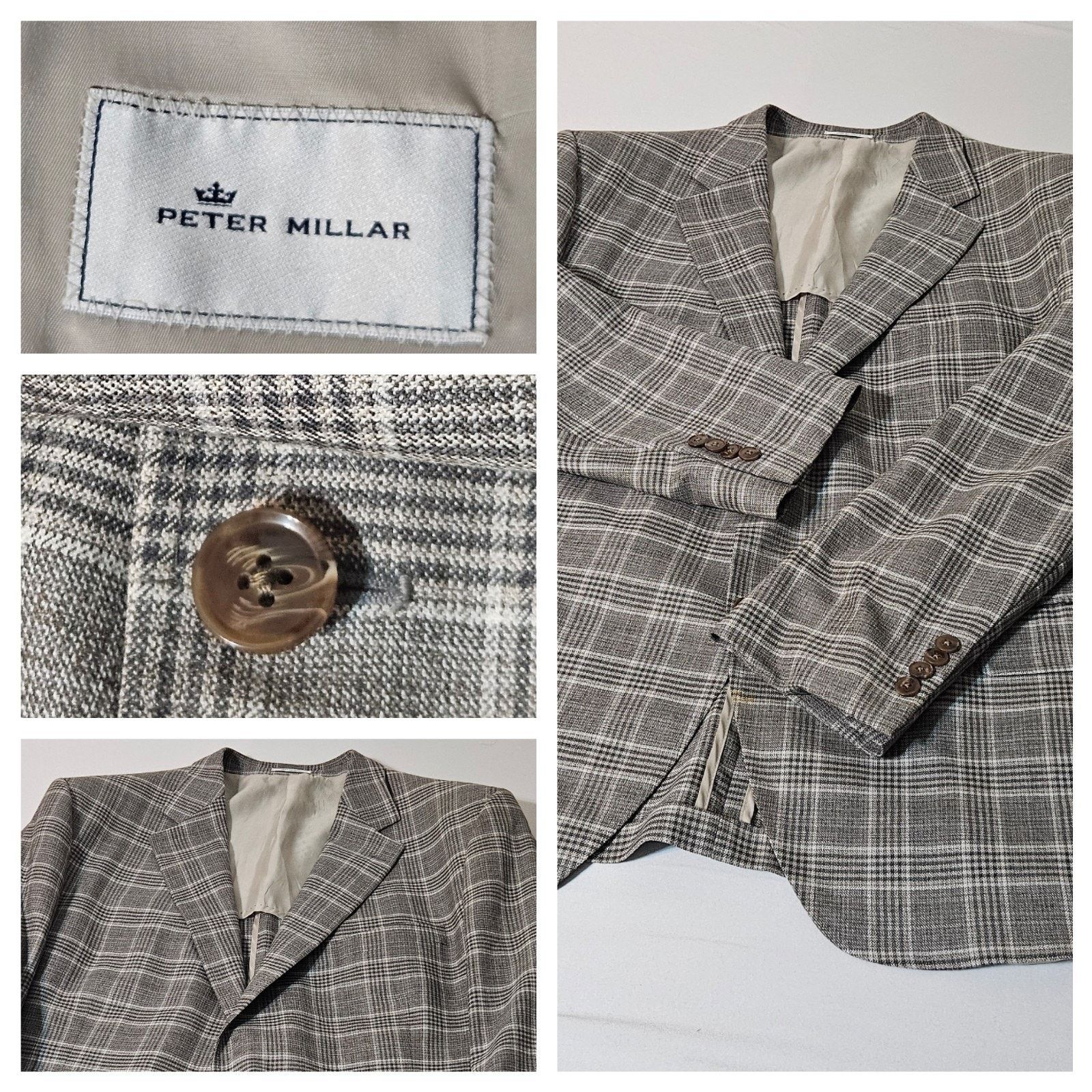 Peter Millar Peter Millar Sport Coat Mens 48R Plaid Wool Modern Blazer Size US M / EU 48-50 / 2 - 1 Thumbnail