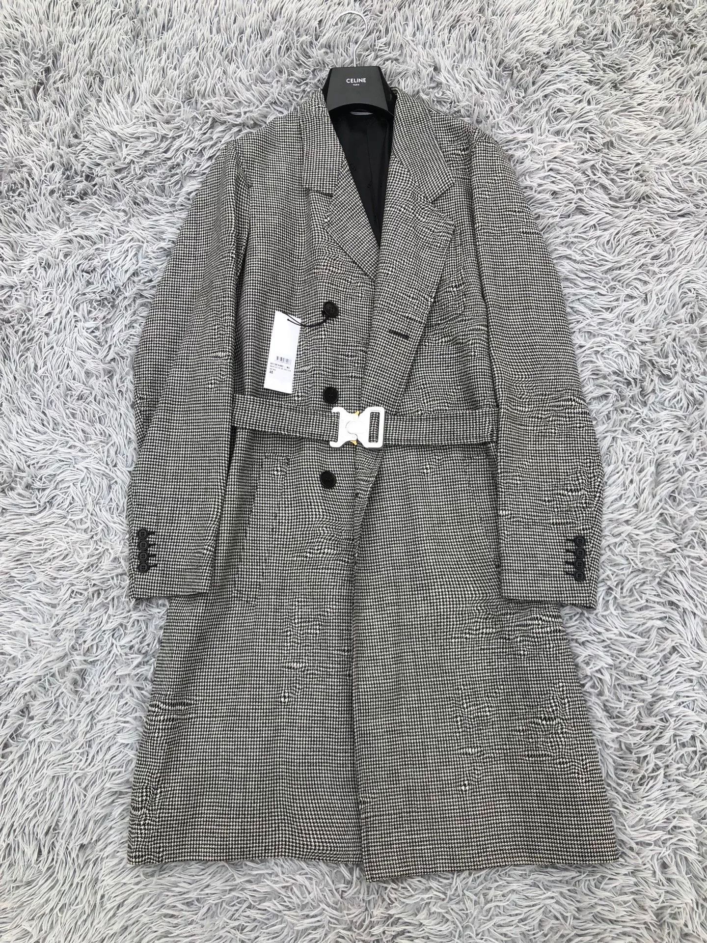 Dior Dior Houndstooth Lock Buckle Coat Size US M / EU 48-50 / 2 - 1 Thumbnail
