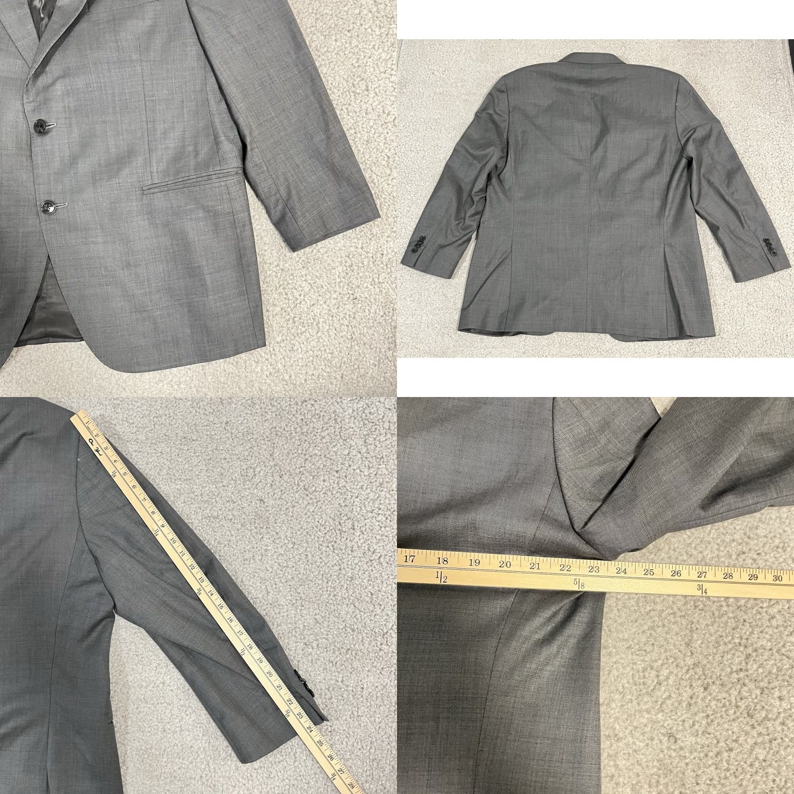 Peter Millar VINTAGE Peter Millar Blazer Mens 46R Gray Wool Double Vent 2 Button Sport Coat Union Size 46R - 9 Thumbnail
